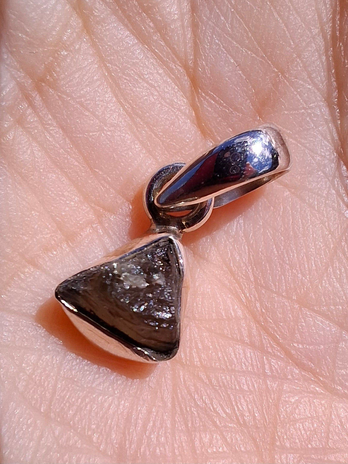 Moldavite Pendant, 925 Silver, Tektite (Ref: P83)