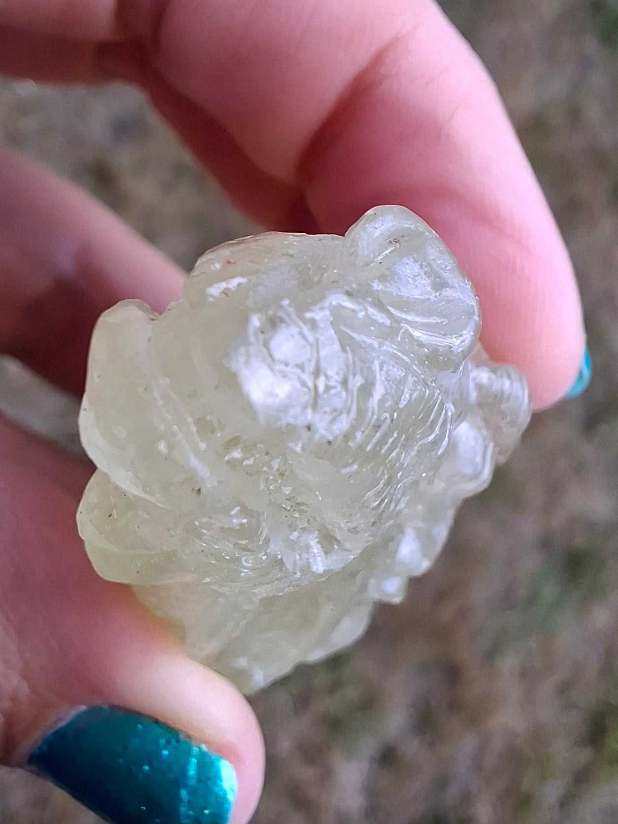 Libyan Desert Glass DRAGON HEAD carving, 48.11g, Tektite (Ref: Dragon4)