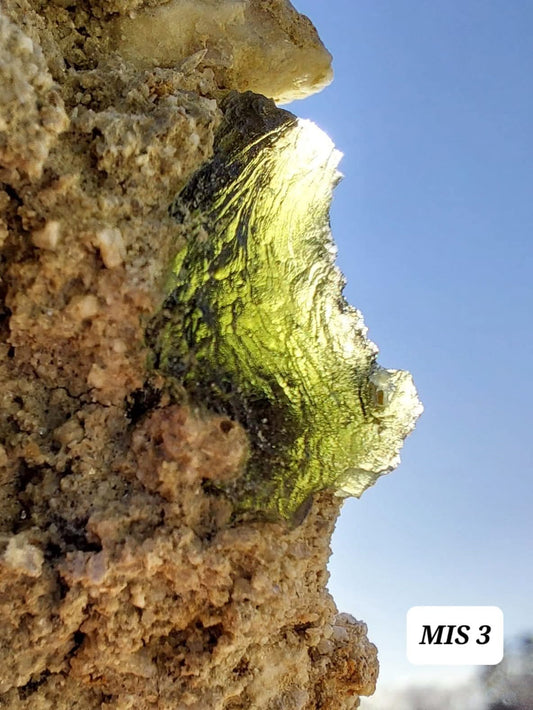 Moldavite In-Situ (in matrix), Besednice, Est- 3g, Tektite (Ref: MIS3)