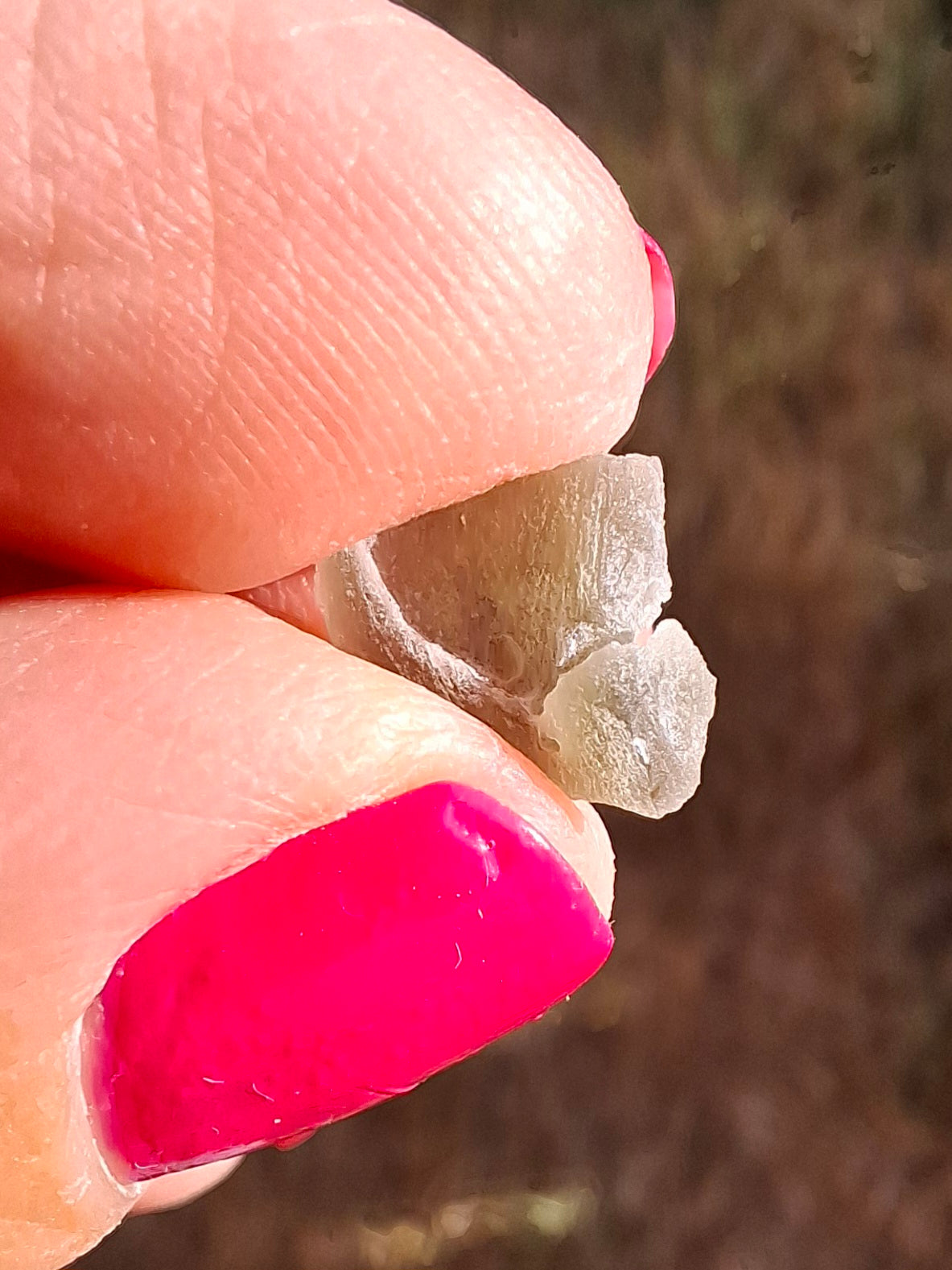 Moldavite Piece, SNOWFLAKE, FROSTED, BRUSNA, 0.31g, Tektite (Ref: 1500)