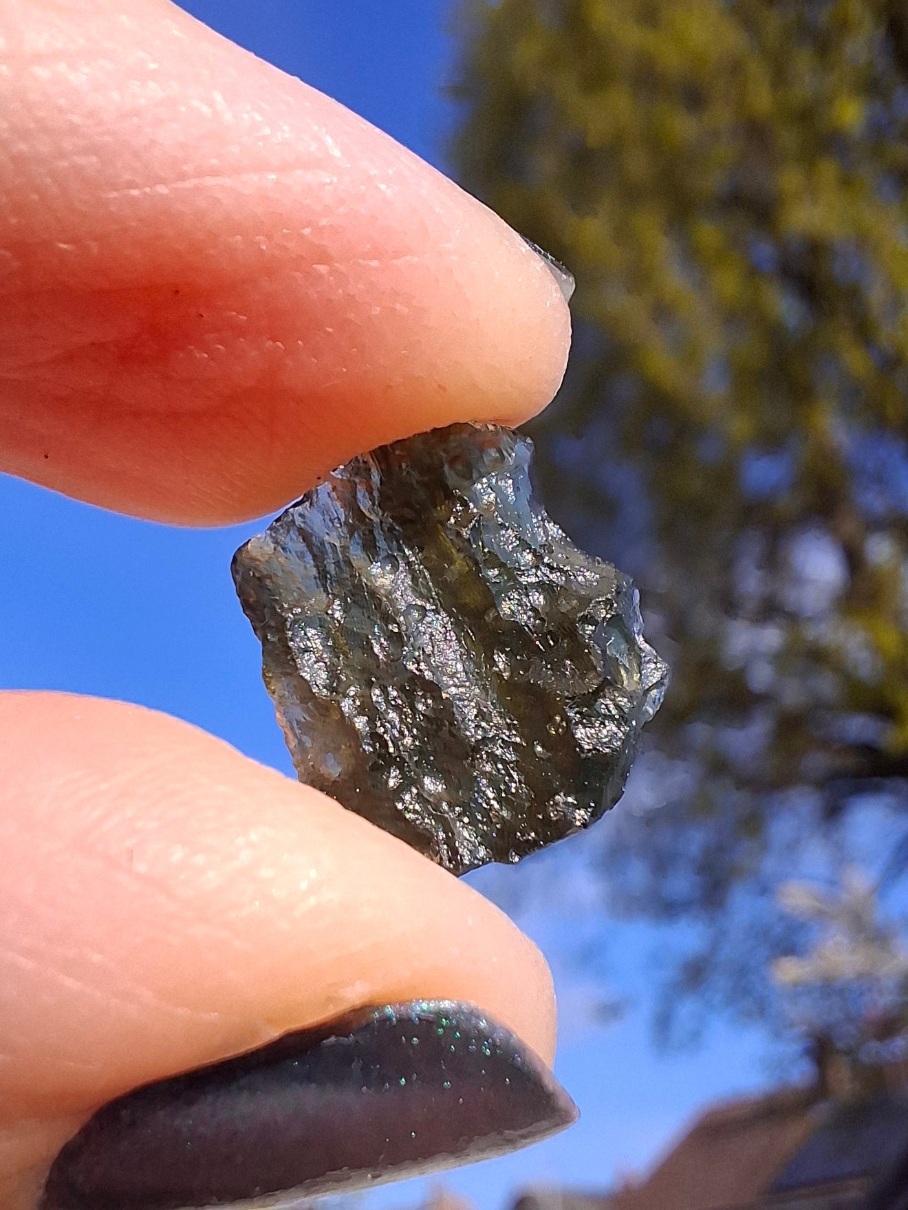Moldavite Piece, 0.65g, Tektite (Ref: 1382)