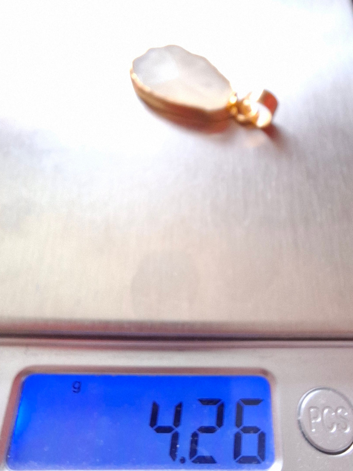 Libyan Desert Glass Pendant, 14K GOLD Plated, Tektite (Ref: LP114)