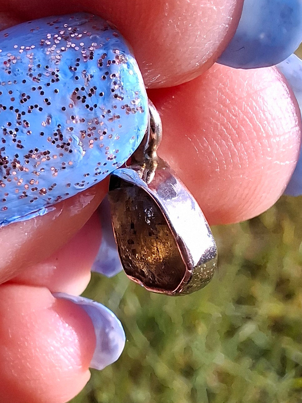 Moldavite Pendant, 925 Silver, Tektite (Ref: P40)