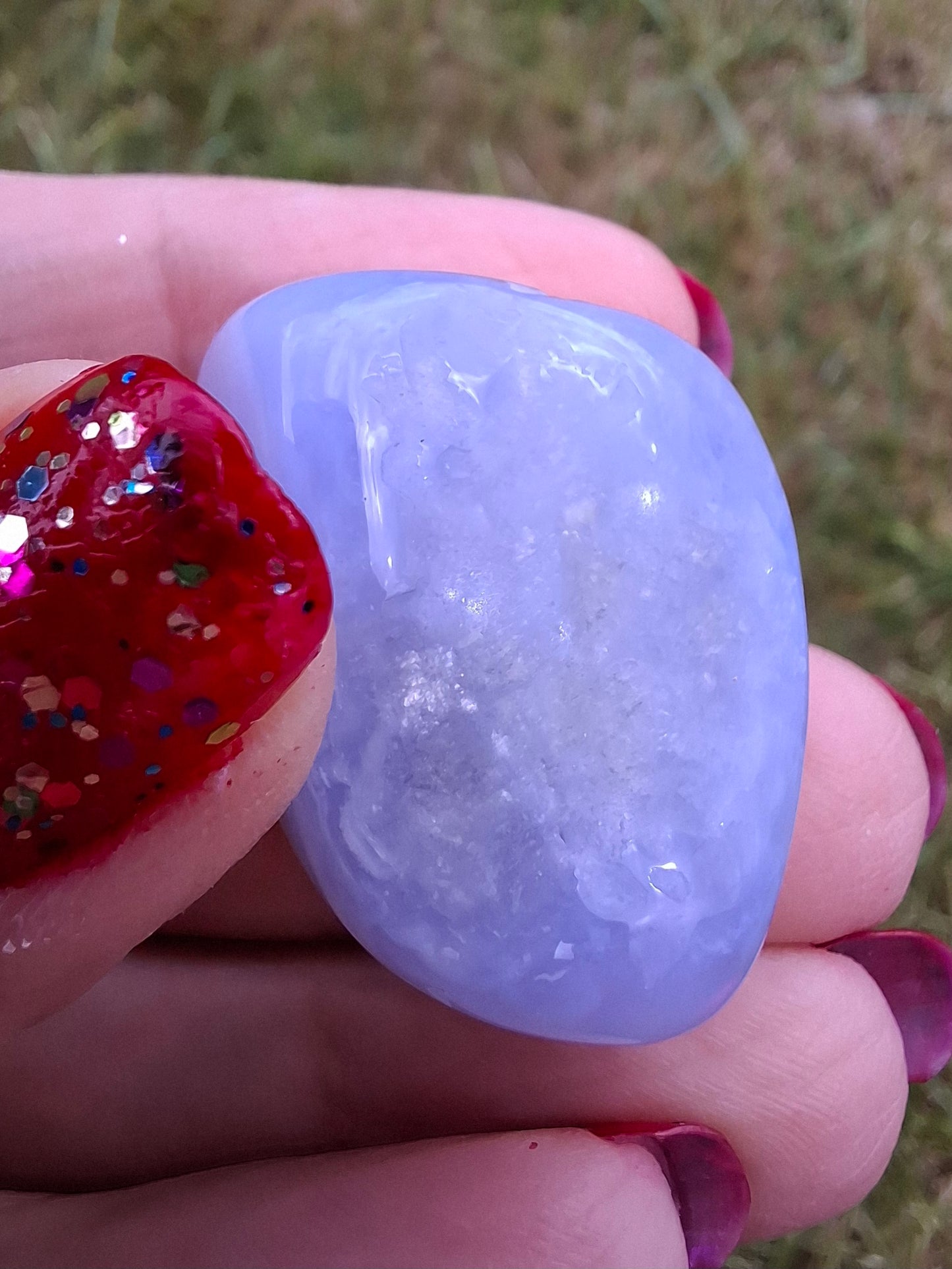 Blue Lace Agate, Tumble Stone, Crystal (Ref: T139)