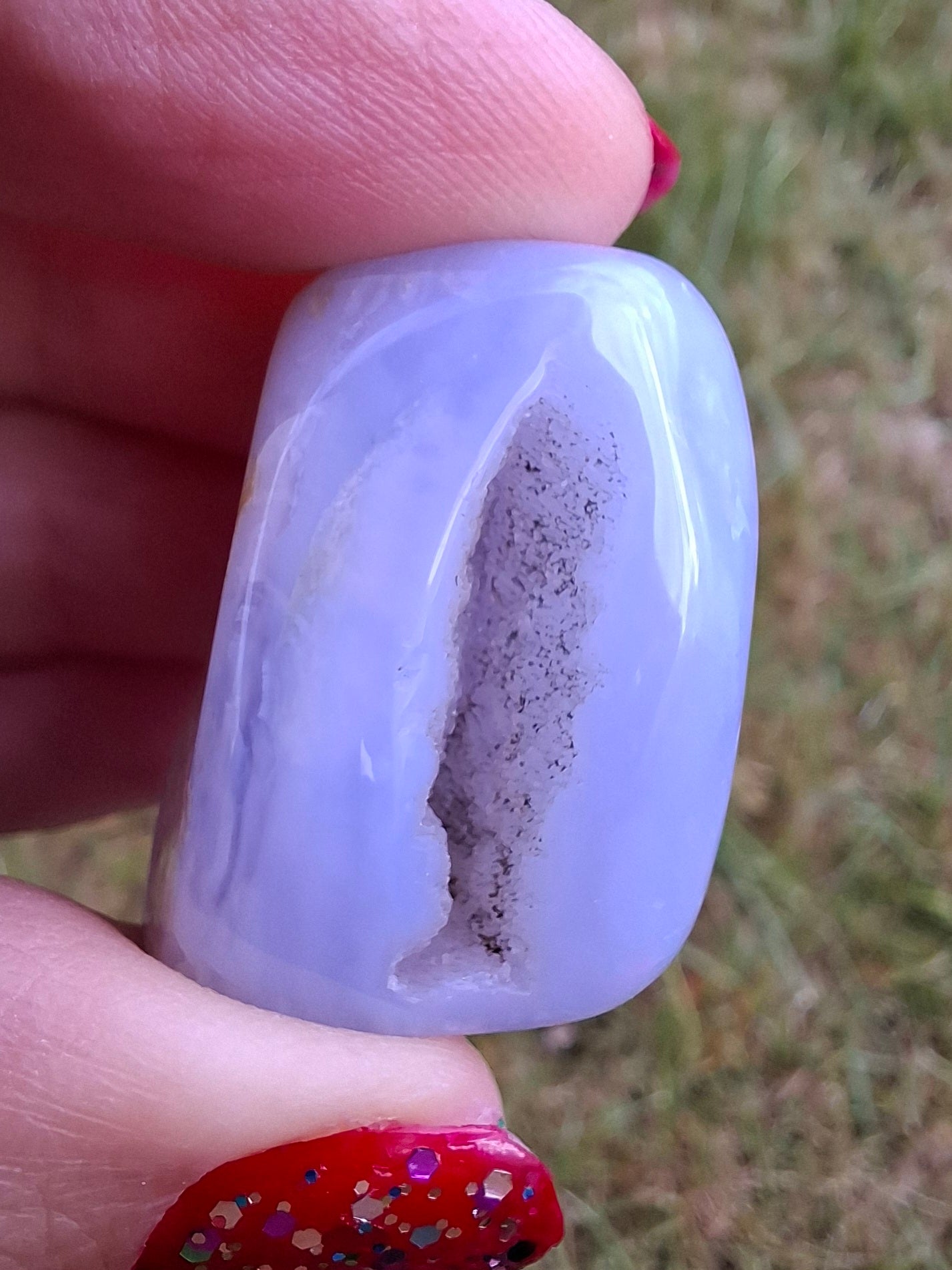 Blue Lace Agate, Tumble Stone, Crystal (Ref: T138)