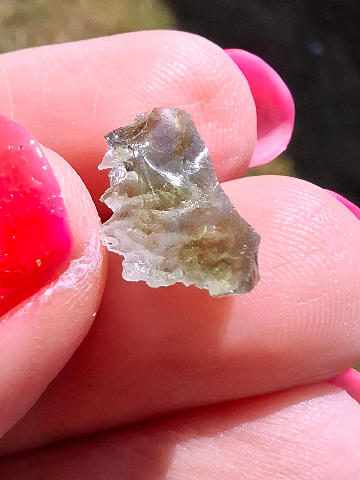 Moldavite Piece, SNOWFLAKE, FROSTED, BRUSNA, 0.44g, Tektite (Ref: 1497)