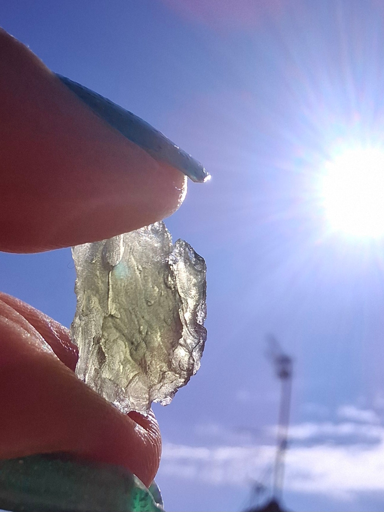 Moldavite Piece, 0.74g, Tektite (Ref: 1417)