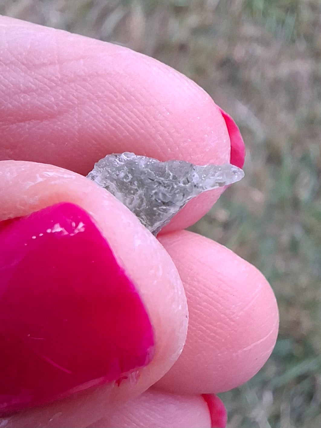 Moldavite Piece, SNOWFLAKE, FROSTED, BRUSNA, 0.50g, Tektite (Ref: 1498)