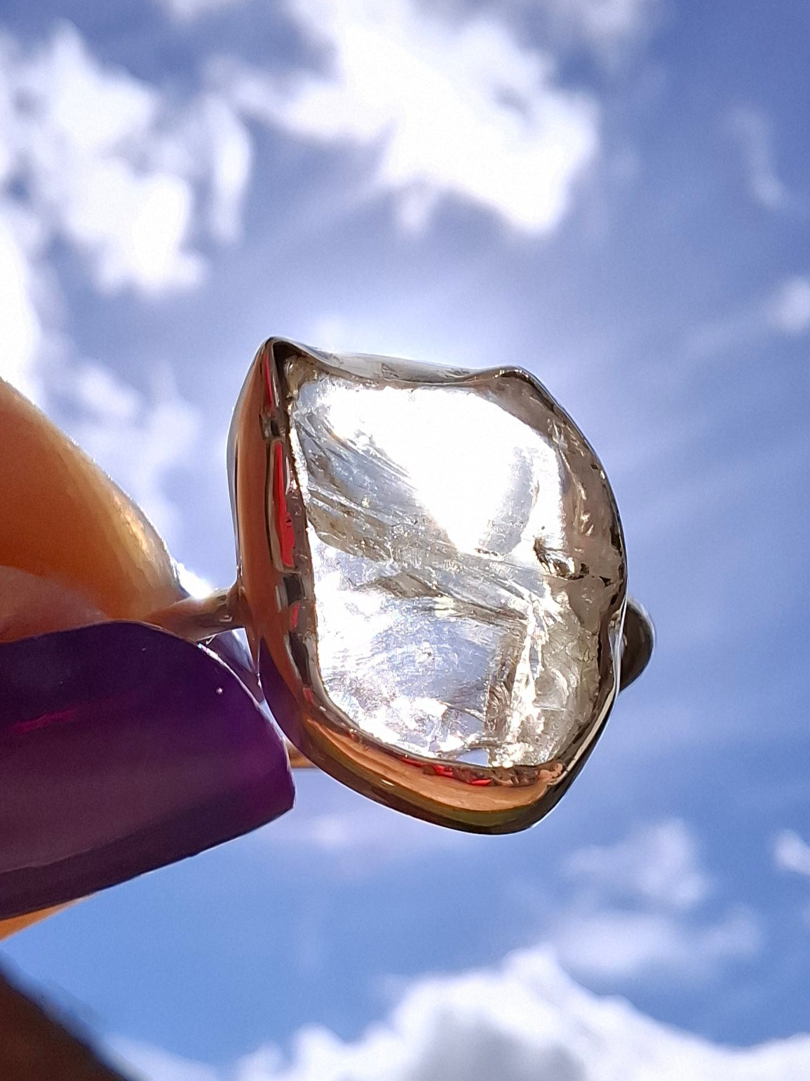 Libyan Desert Glass Ring, size large P, 925 Silver, Tektite (Ref: LR29)