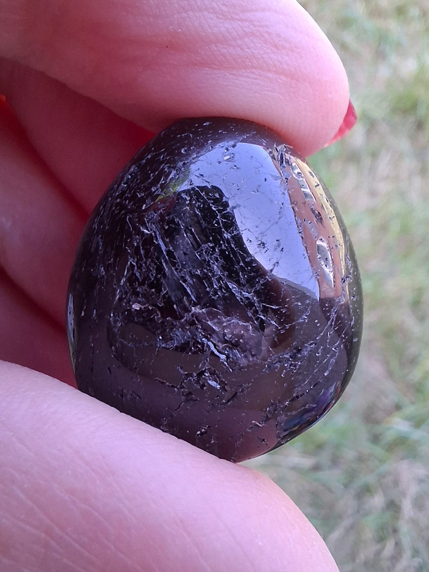 Black Tourmaline, Tumble Stone, Crystal (Ref: T217)