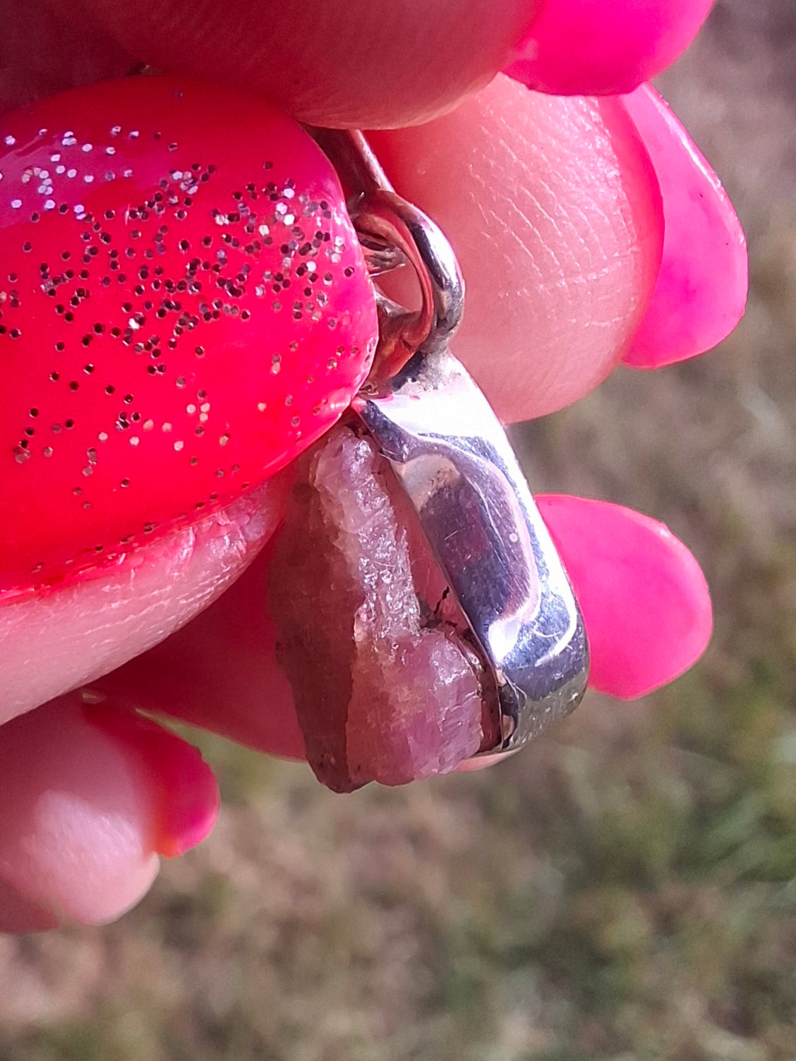 Pink Tourmaline Pendant, 925 Silver, Crystal (Ref: PT95)