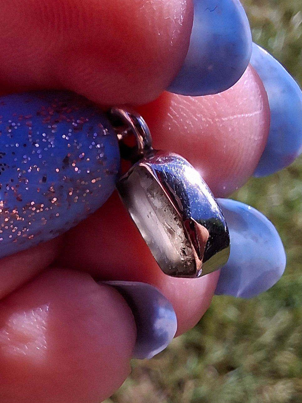Moldavite Pendant, 925 Silver, Tektite (Ref: P80)