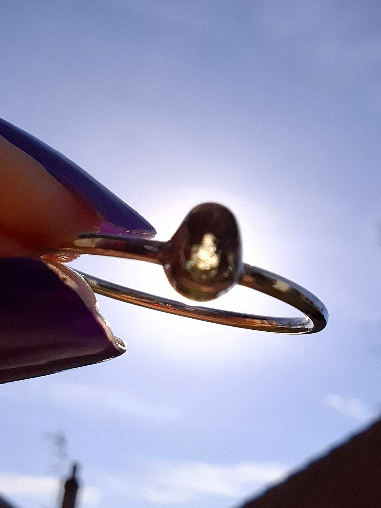 Moldavite Ring, size small P, 925 Silver, Tektite (Ref: R42)