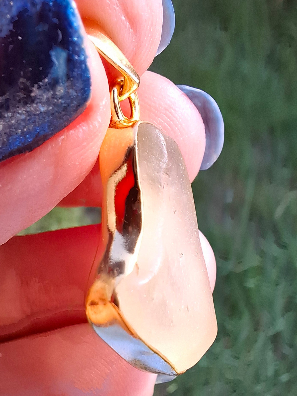 Libyan Desert Glass Pendant, 14K GOLD Plated, Tektite (Ref: LP120)