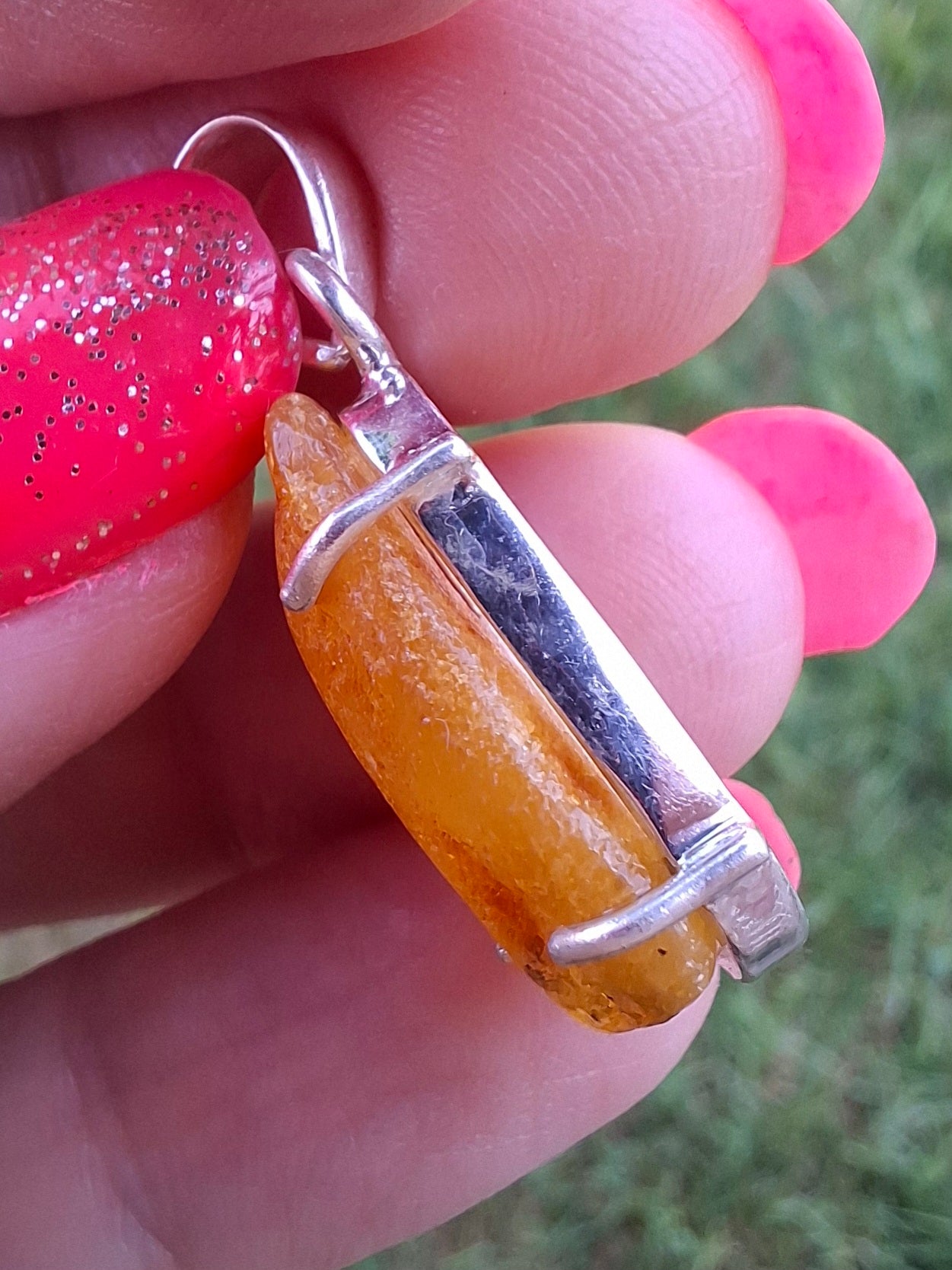 Baltic Amber Pendant, 925 Silver, Fossil (Ref: AP8)