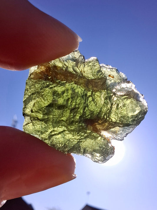 Moldavite Piece, NESMEN, 6.92g, Tektite (Ref: 1375)