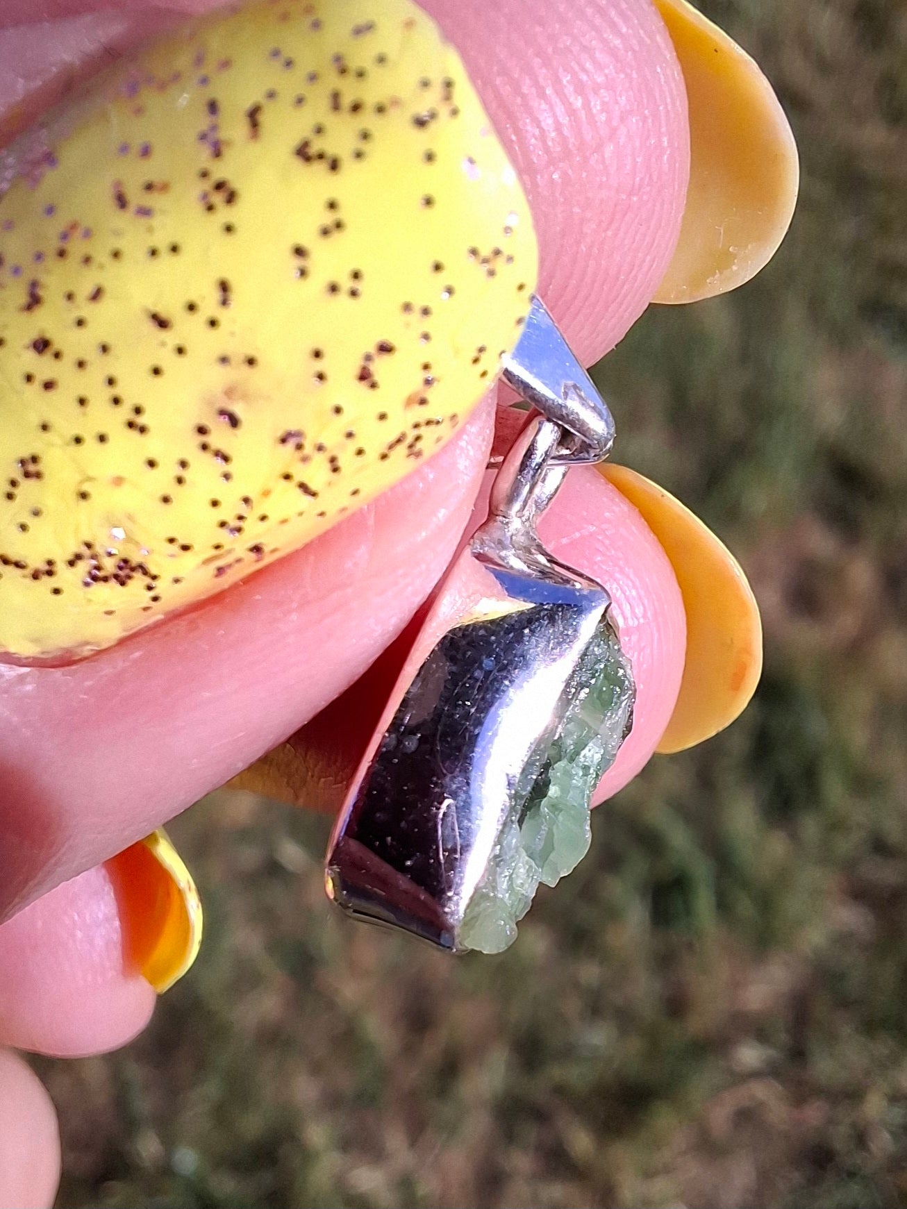Green Tourmaline Pendant, 925 Silver, Crystal (Ref: GT13)