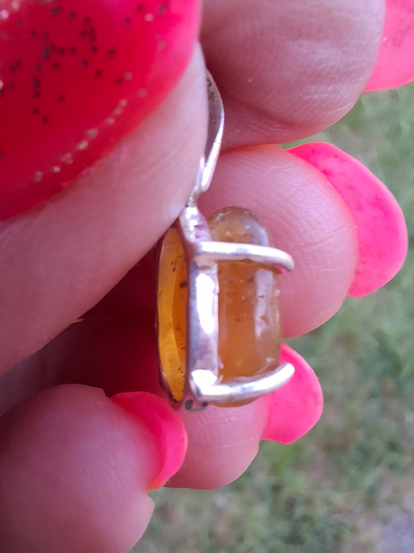 Baltic Amber Pendant, 925 Silver, Fossil (Ref: AP24)