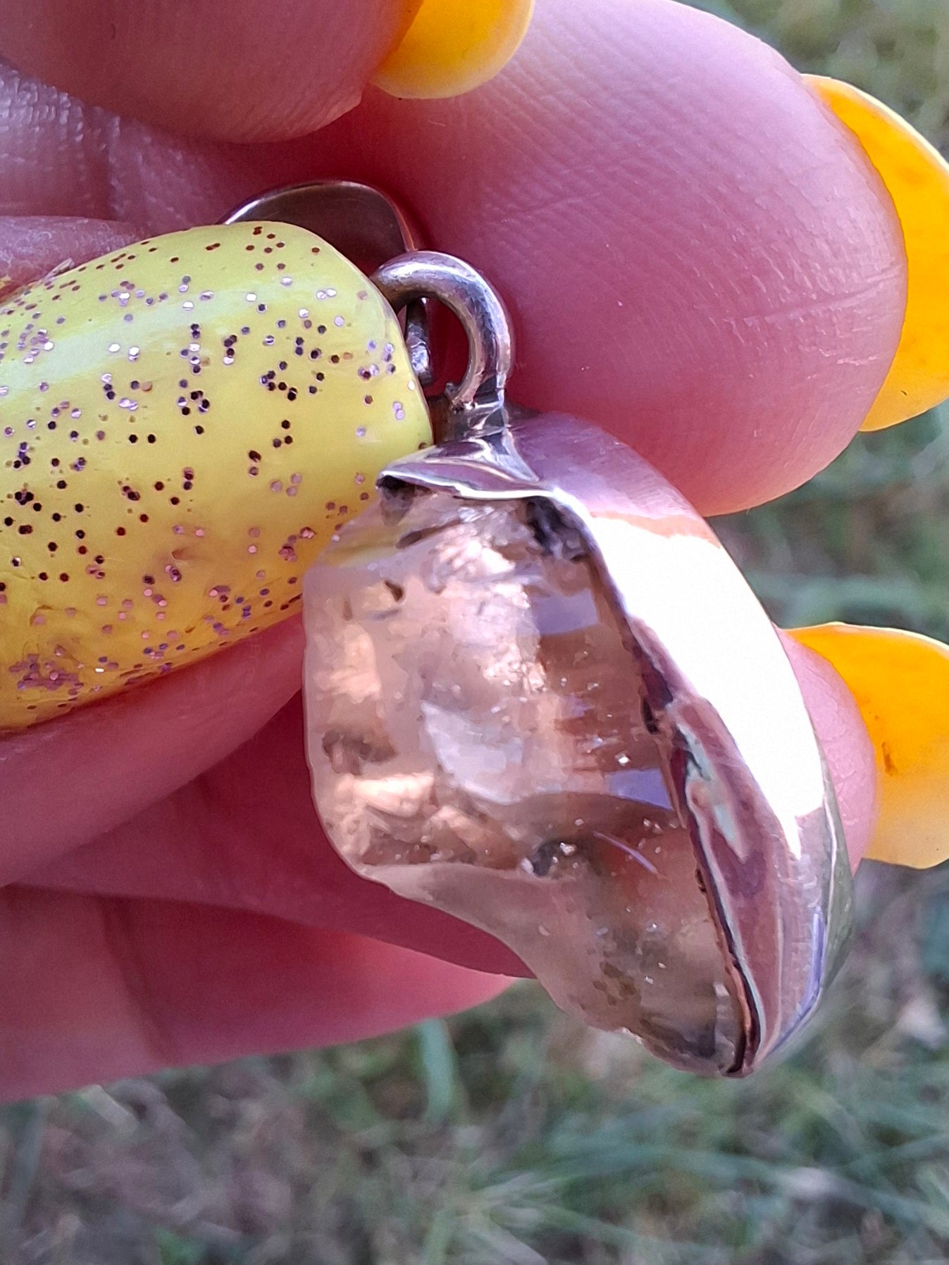Libyan Desert Glass Pendant, 925 Silver, Tektite (Ref: LP97)