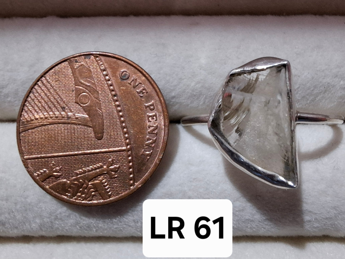 Libyan Desert Glass Ring, size W, 925 Silver, Tektite (Ref: LR61)