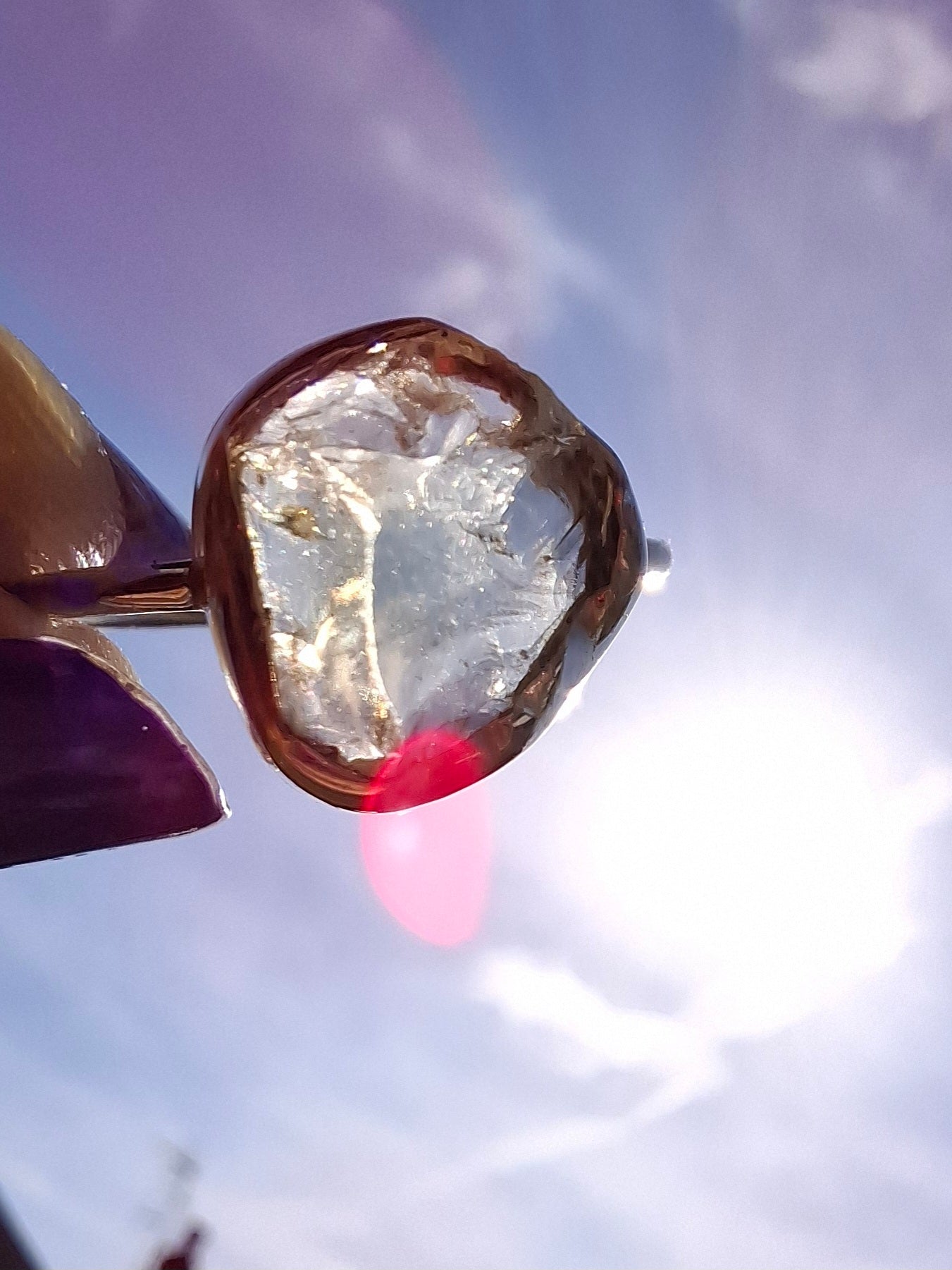 Libyan Desert Glass Ring, size large T, 925 Silver, Tektite (Ref: LR50)