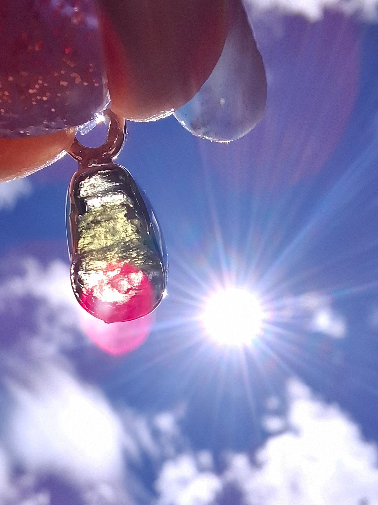 Moldavite Pendant, 925 Silver, Tektite (Ref: P89)