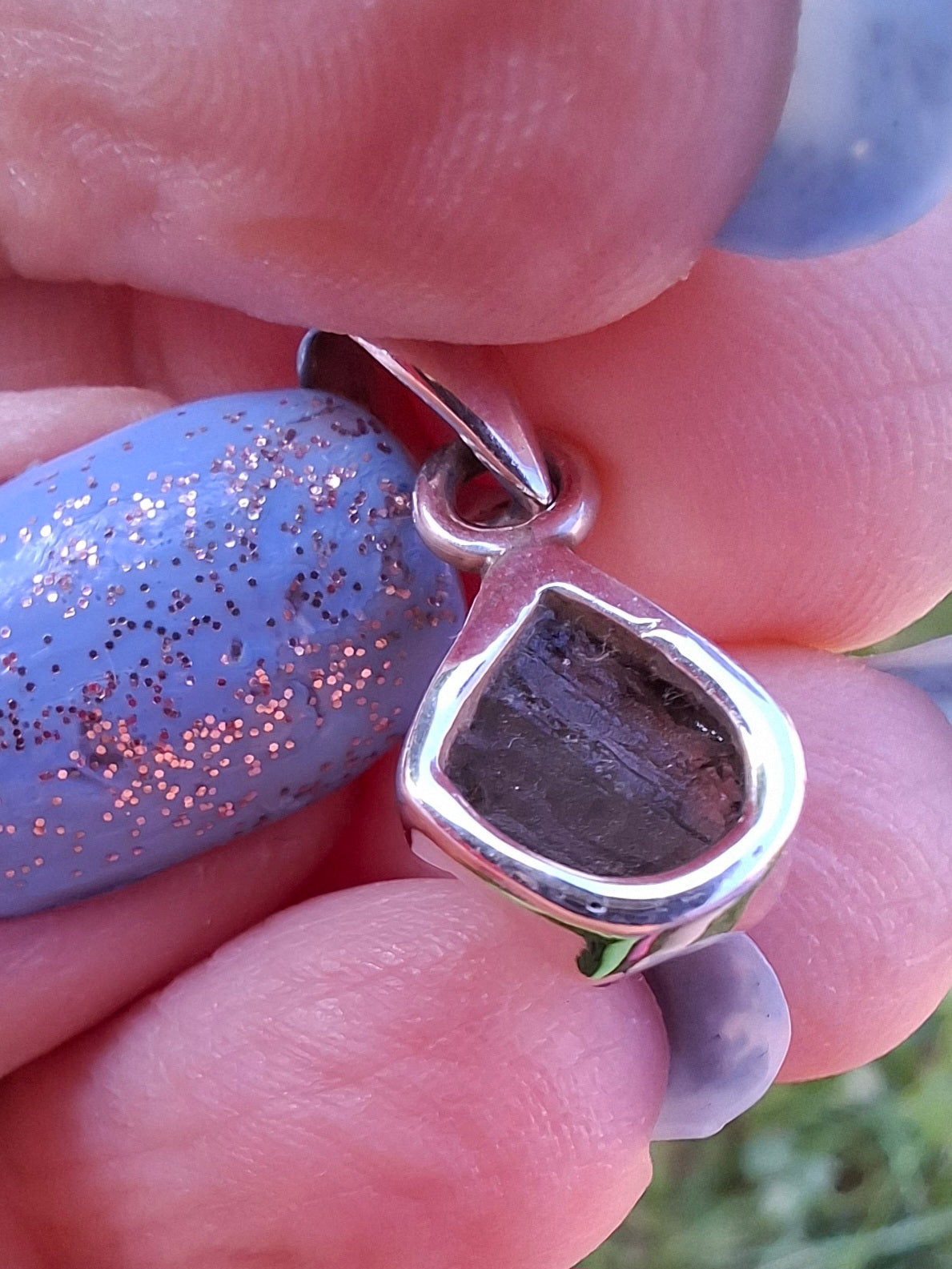 Moldavite Pendant, 925 Silver, Tektite (Ref: P92)