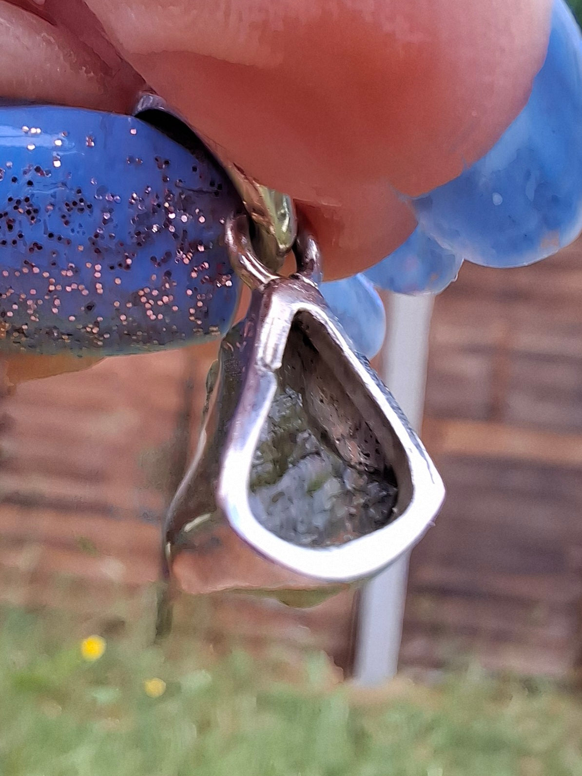 Moldavite Pendant, 925 Silver, Tektite (Ref: P74)