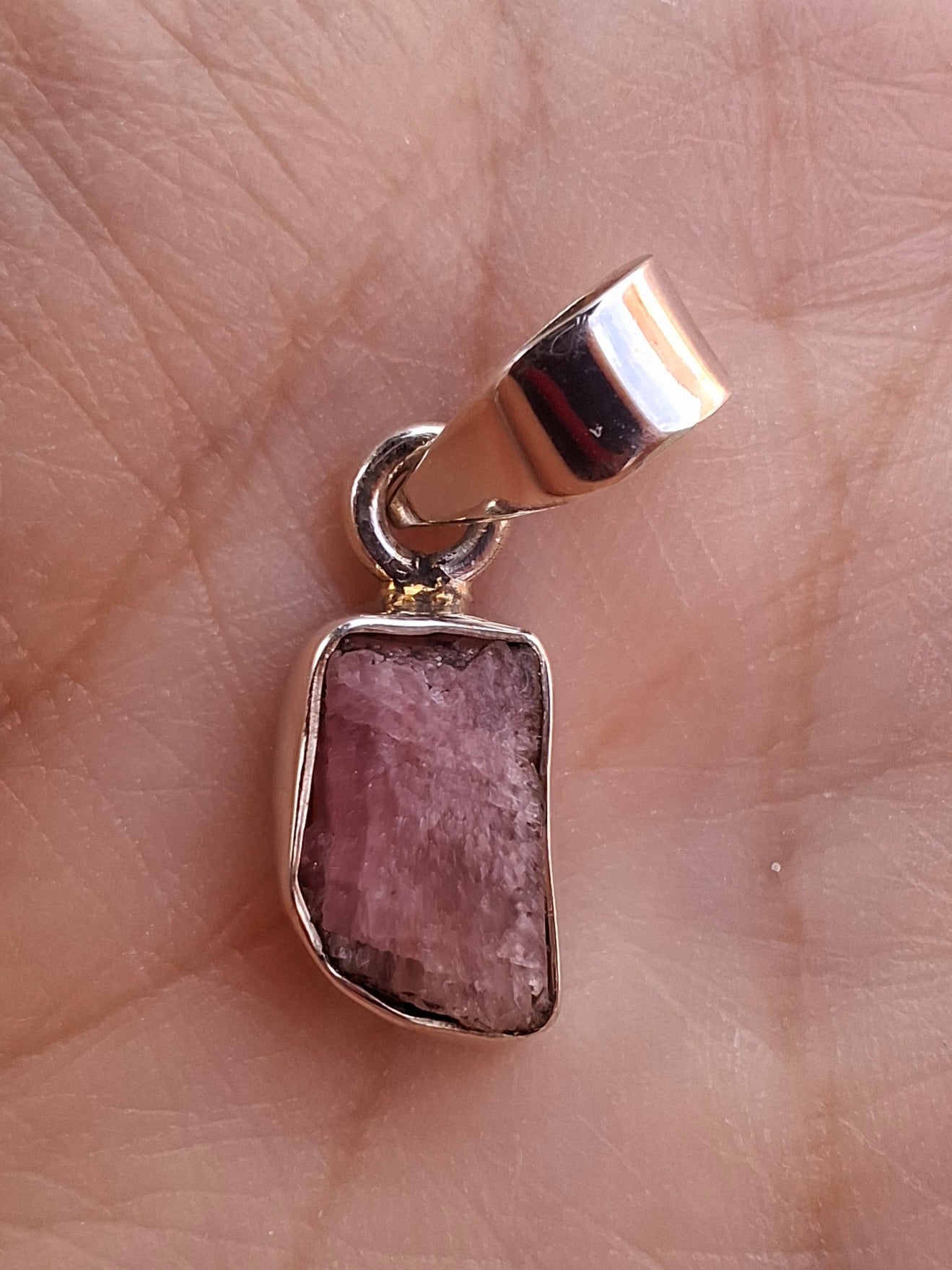 Pink Tourmaline Pendant, 925 Silver, Crystal (Ref: PT41)