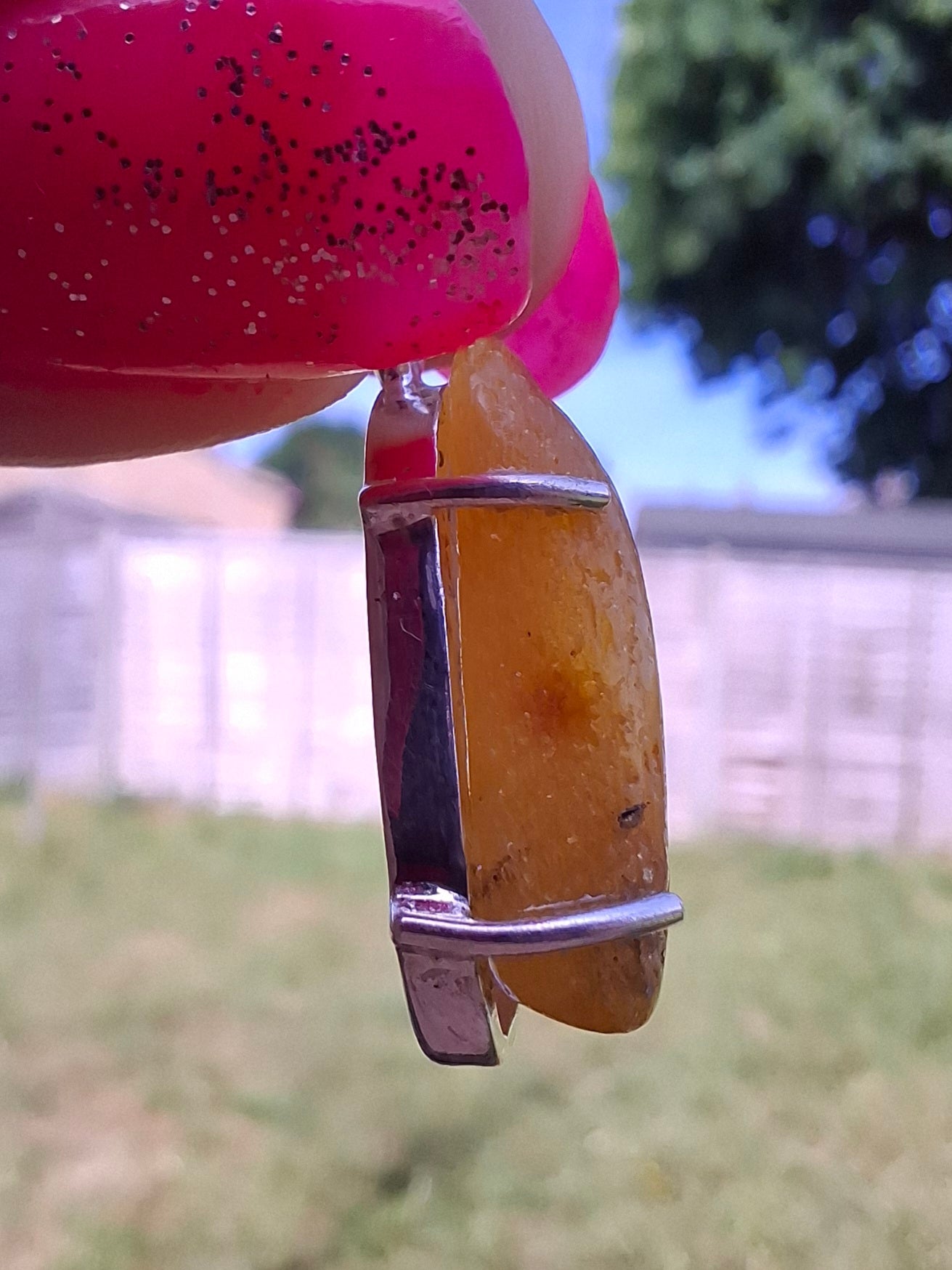 Baltic Amber Pendant, 925 Silver, Fossil (Ref: AP8)