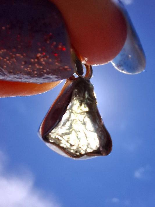 Moldavite Pendant, 925 Silver, Tektite (Ref: P74)
