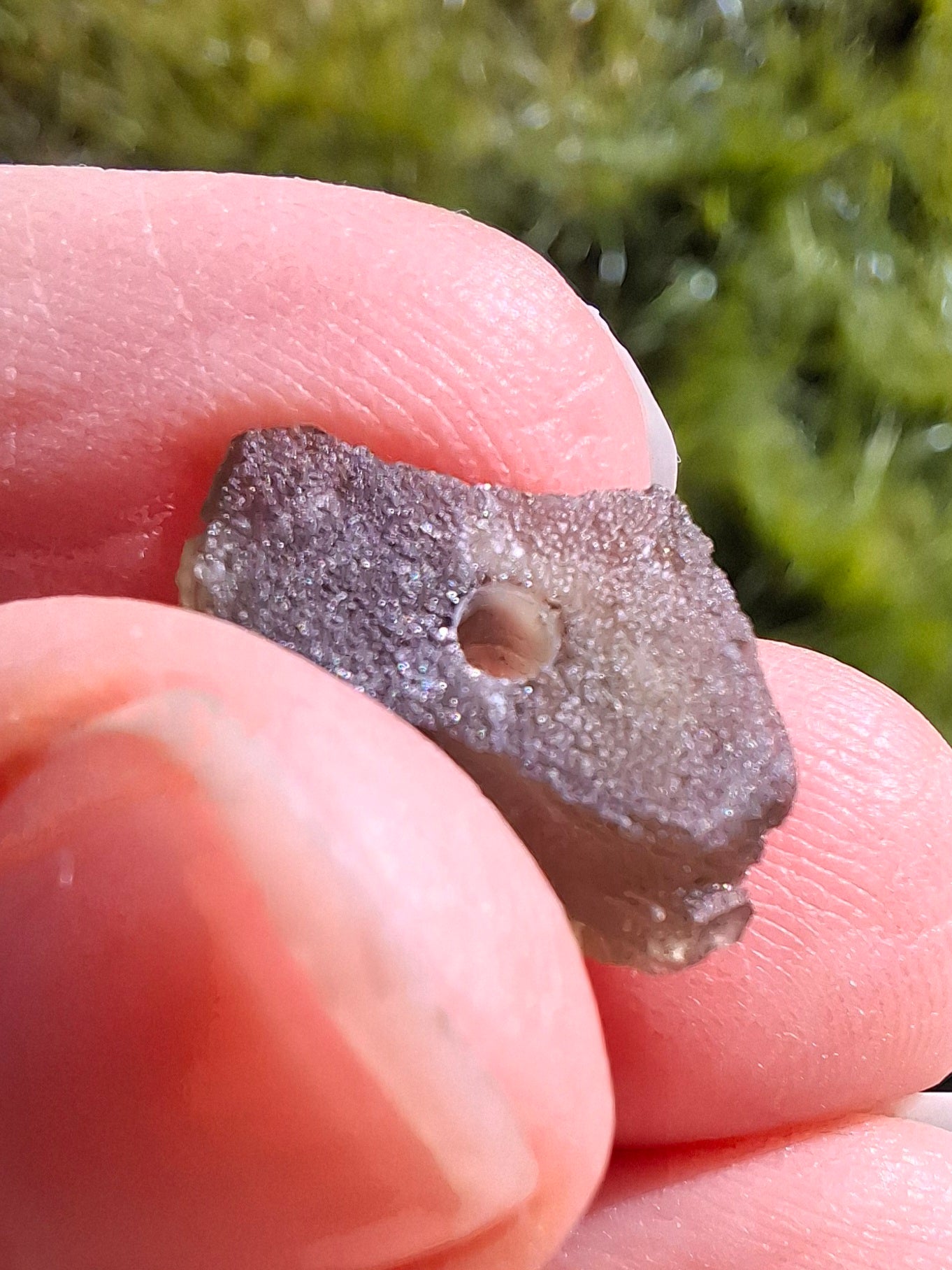 DRILLED, Moldavite Piece, 0.96g, Tektite (Ref: D27)