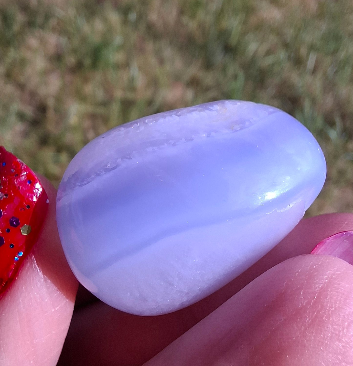 Blue Lace Agate, Tumble Stone, Crystal (Ref: T146)