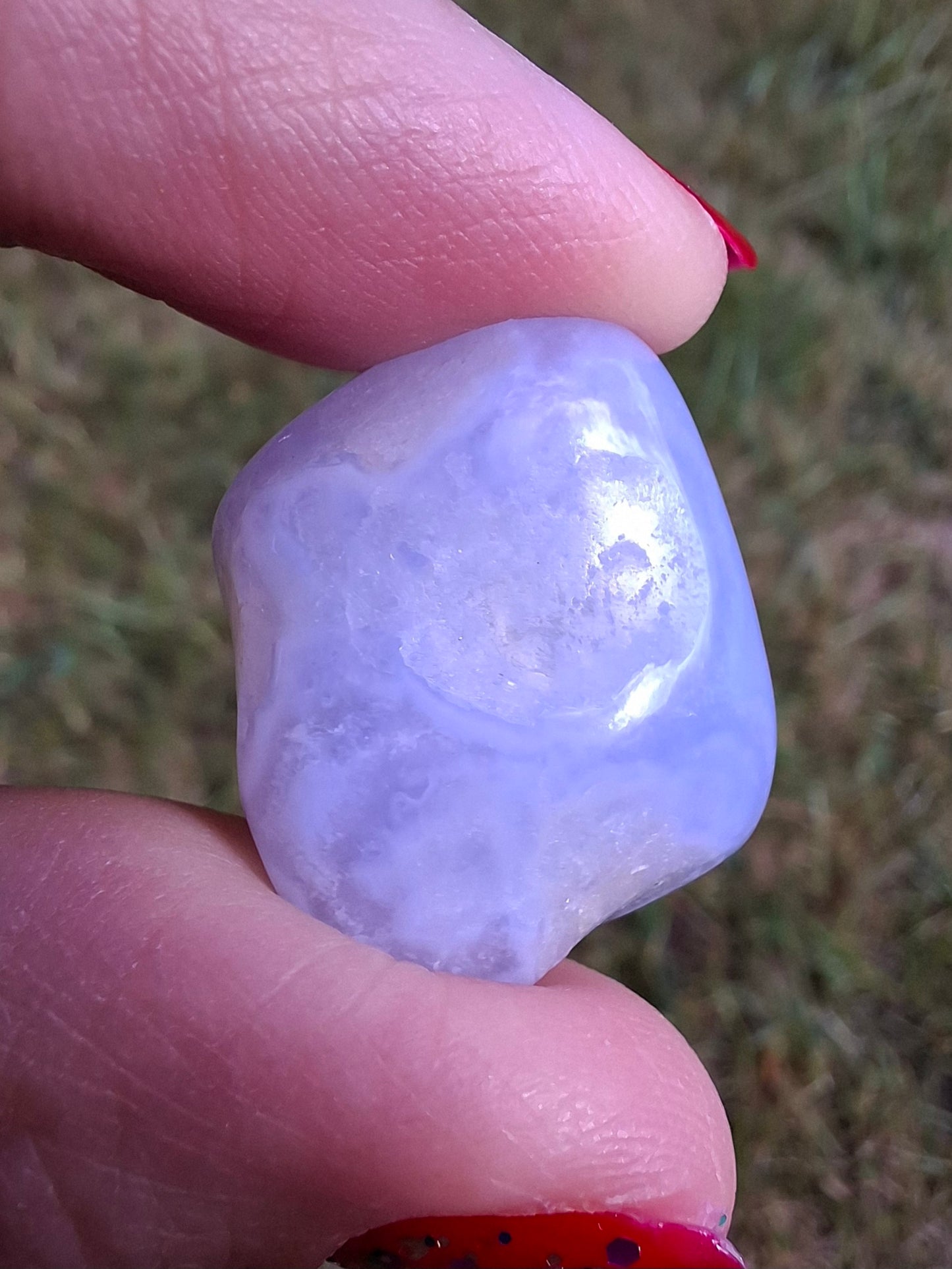 Blue Lace Agate, Tumble Stone, Crystal (Ref: T140)