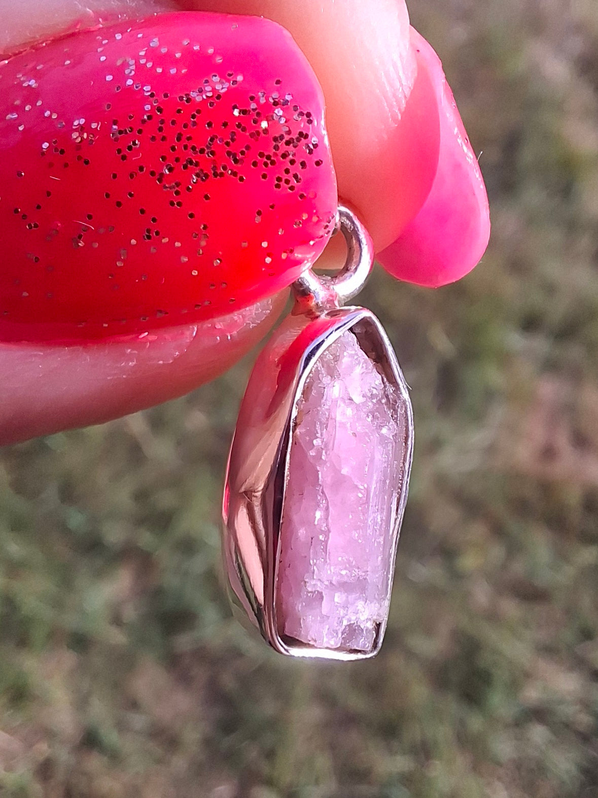 Pink Tourmaline Pendant, 925 Silver, Crystal (Ref: PT54)