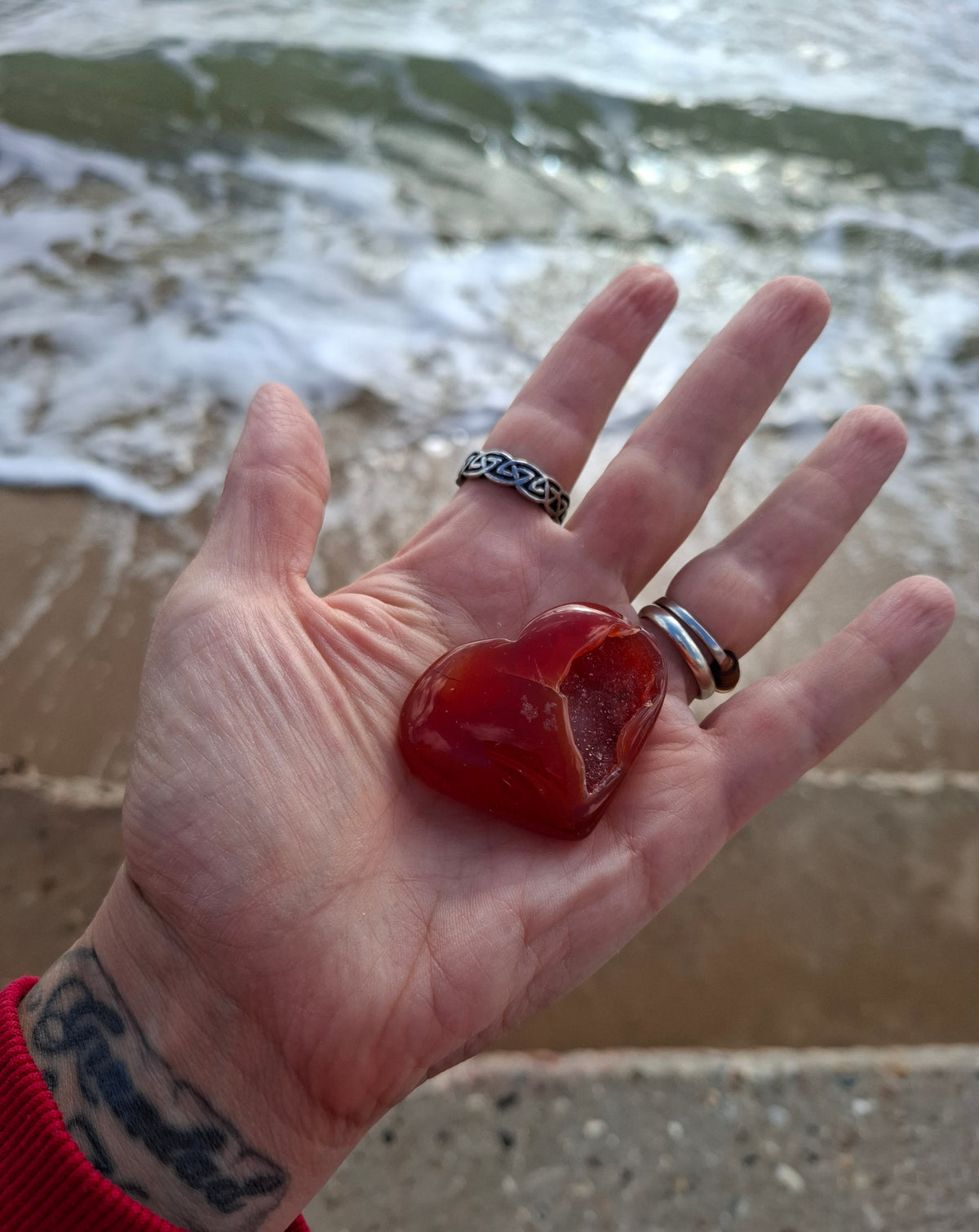 Druzy Carnelian Heart, Crystal (Ref:DCH2)