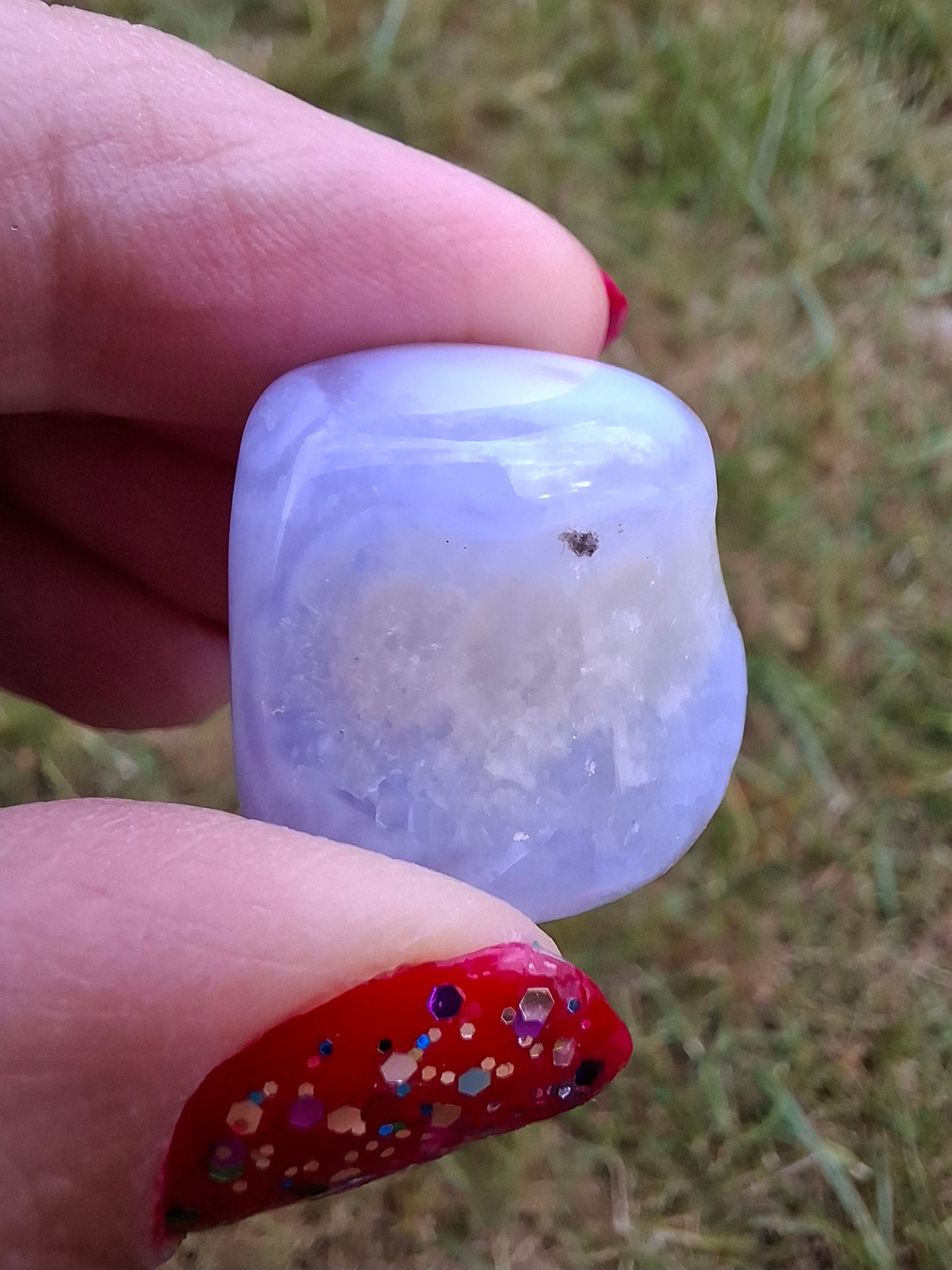 Blue Lace Agate, Tumble Stone, Crystal (Ref: T140)