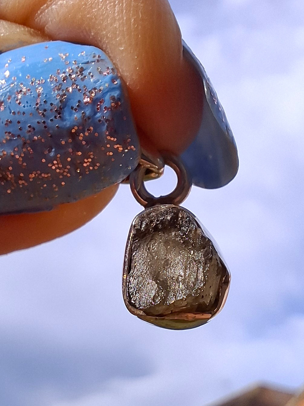 Moldavite Pendant, 925 Silver, Tektite (Ref: P56)