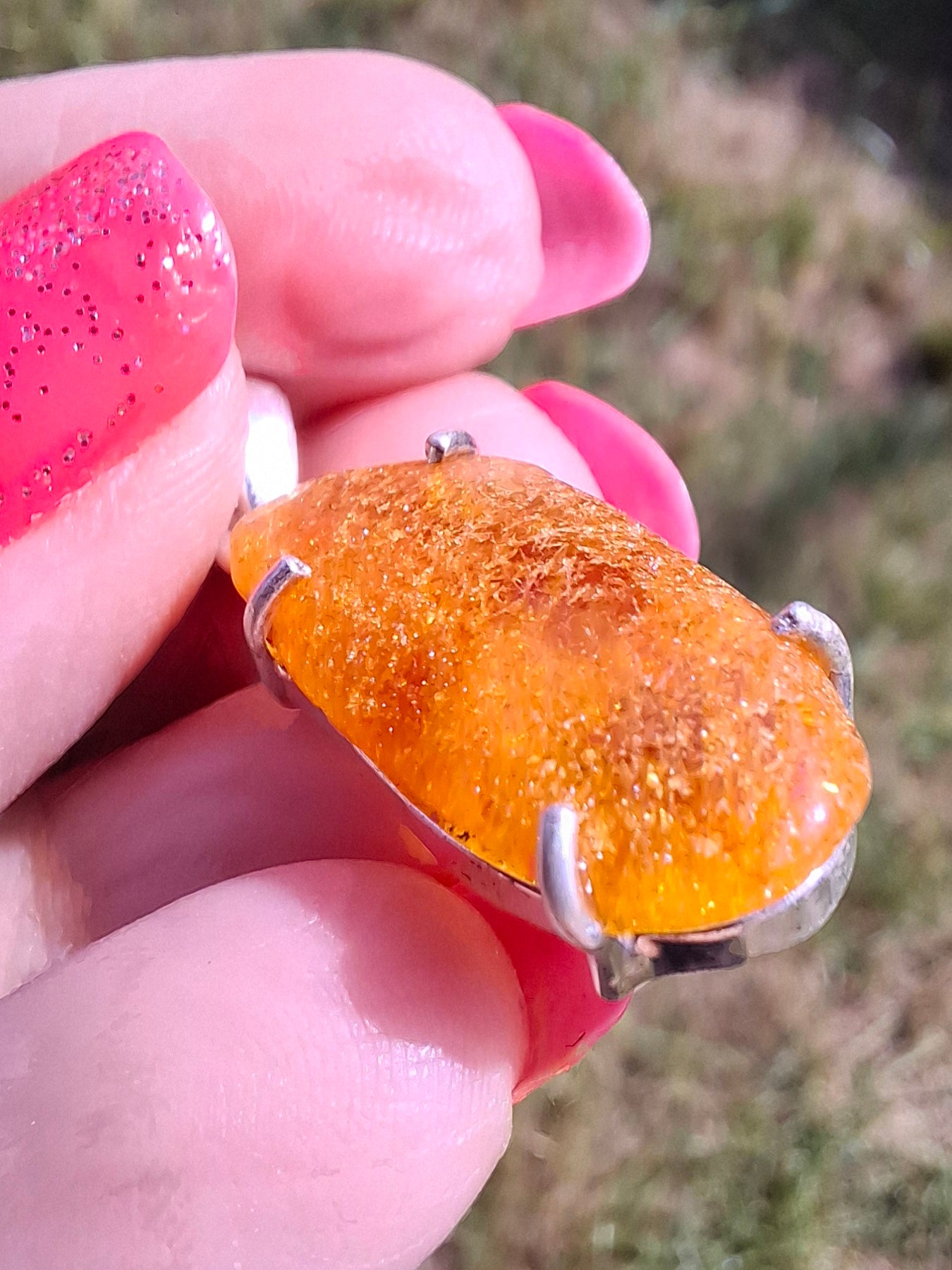 Baltic Amber Pendant, 925 Silver, Fossil (Ref: AP12)