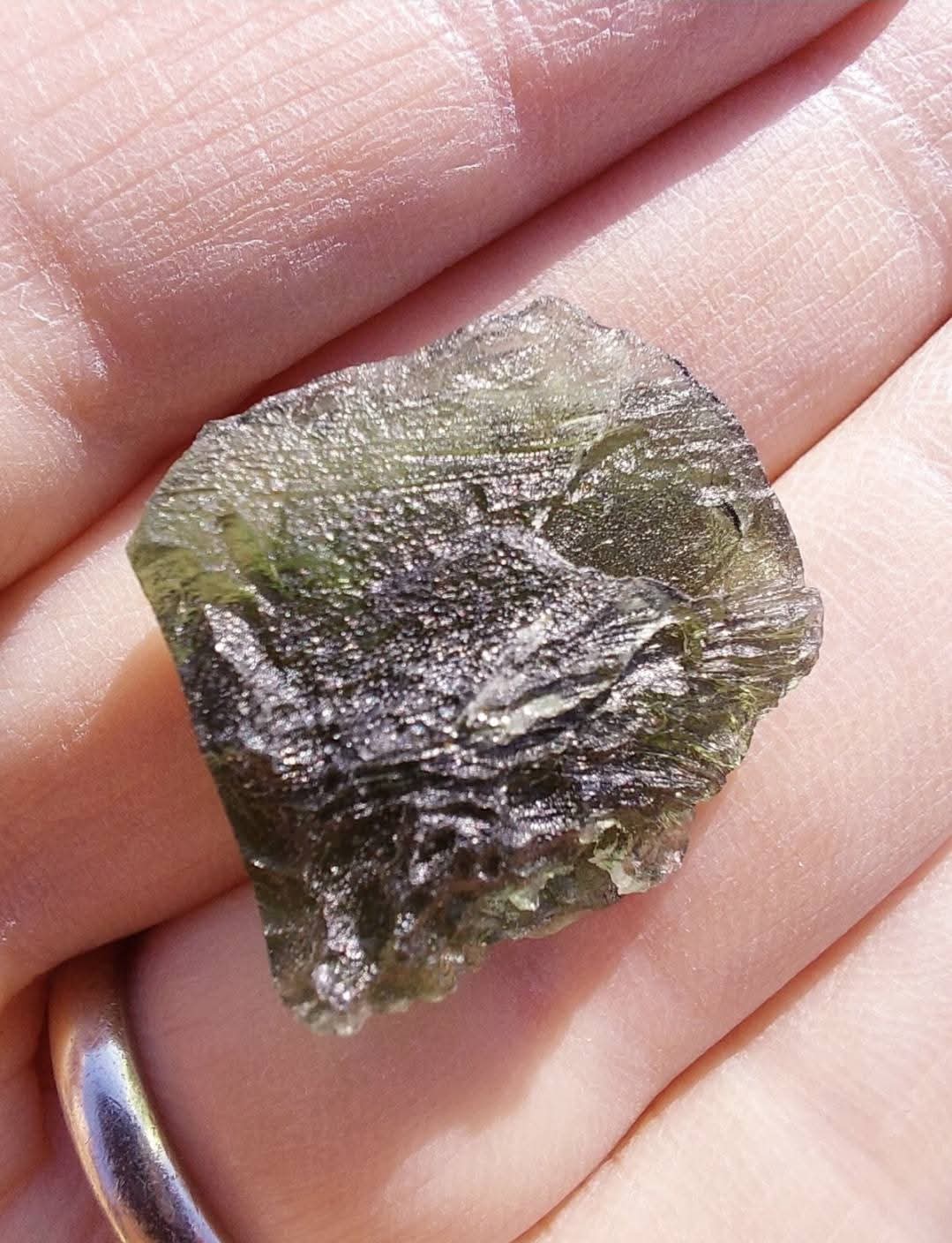 Moldavite Piece, NESMEN, 5.36g, Tektite (Ref: 1055)
