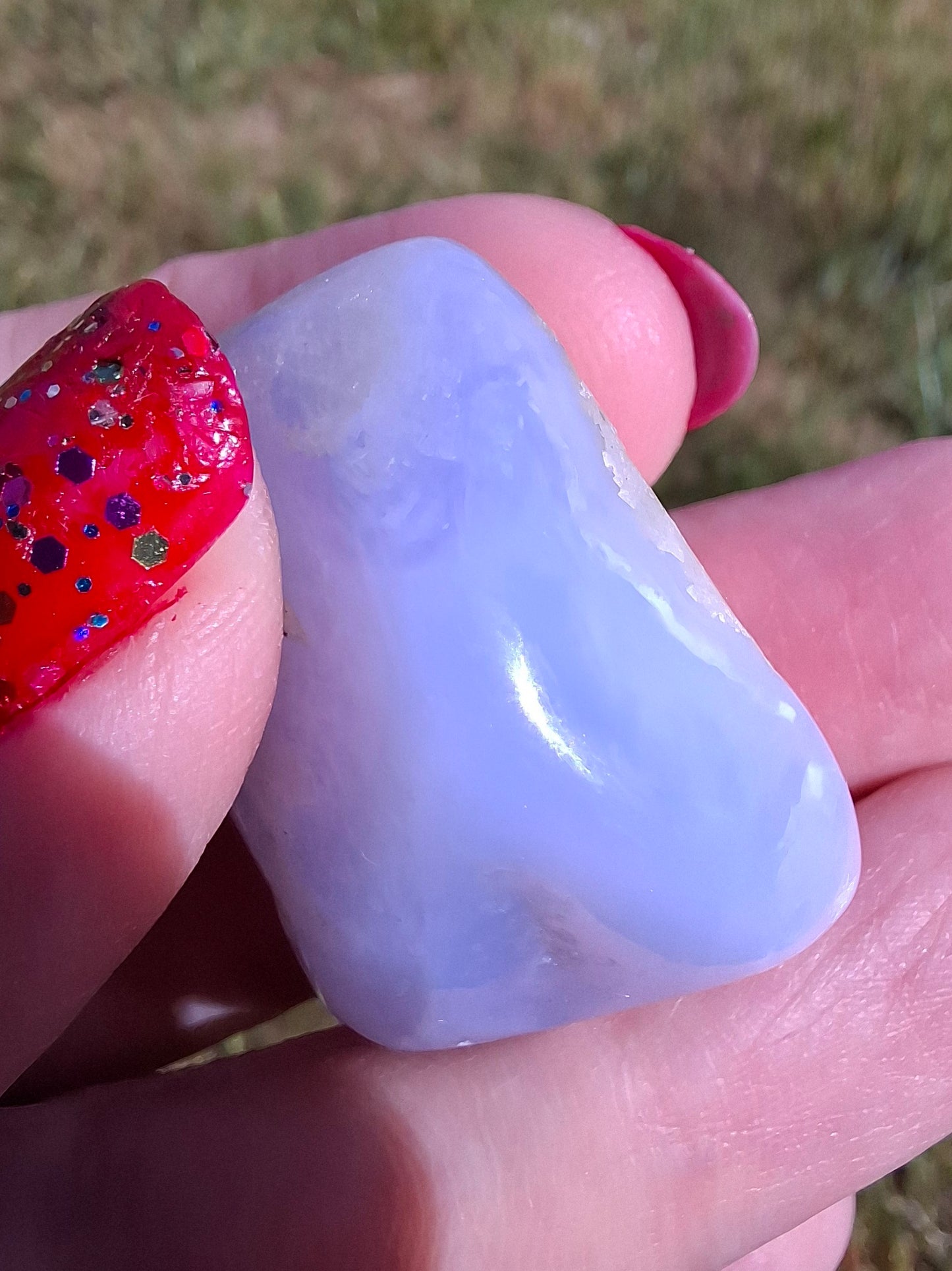 Blue Lace Agate, Tumble Stone, Crystal (Ref: T138)