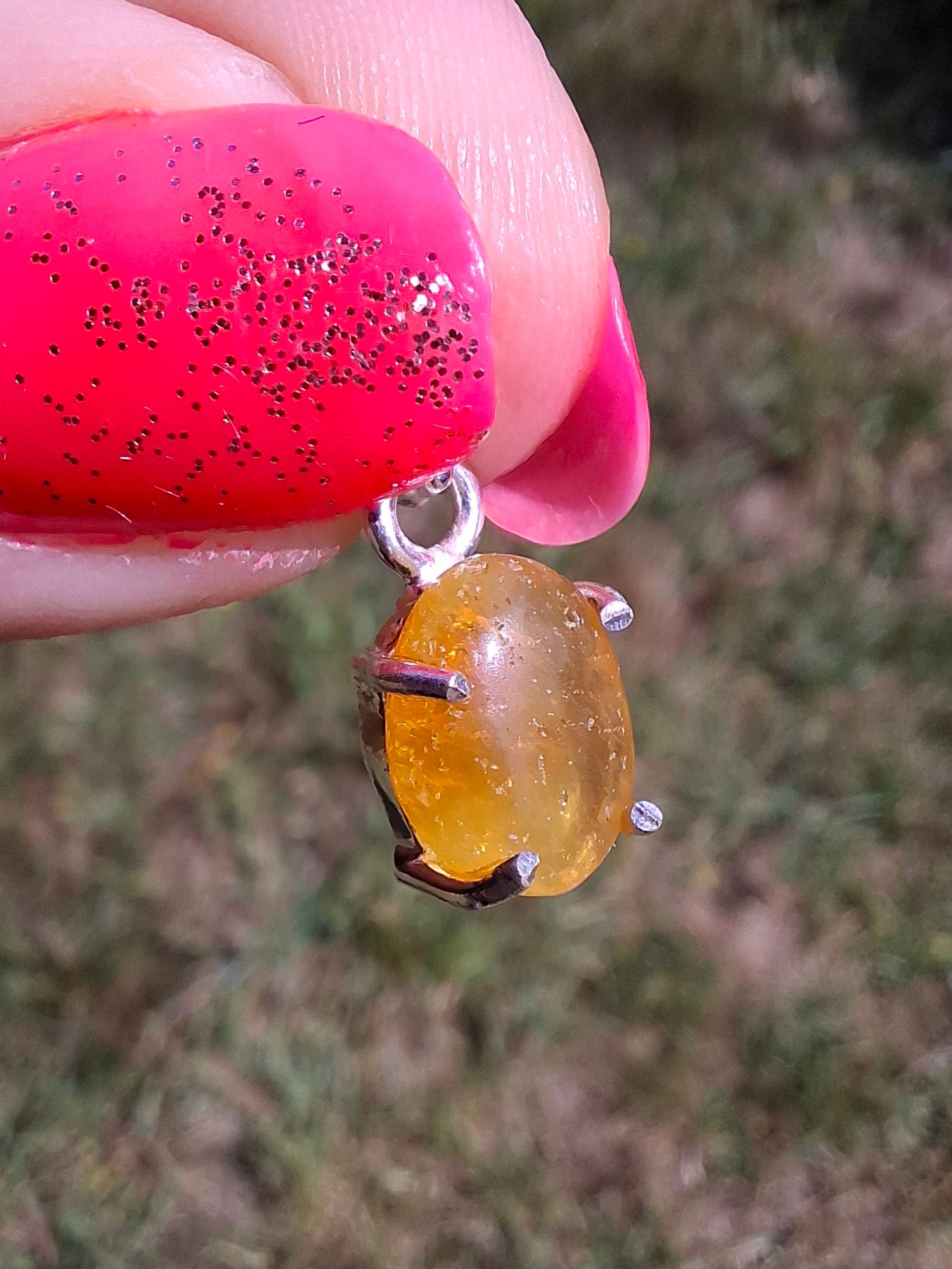 Baltic Amber Pendant, 925 Silver, Fossil (Ref: AP26)