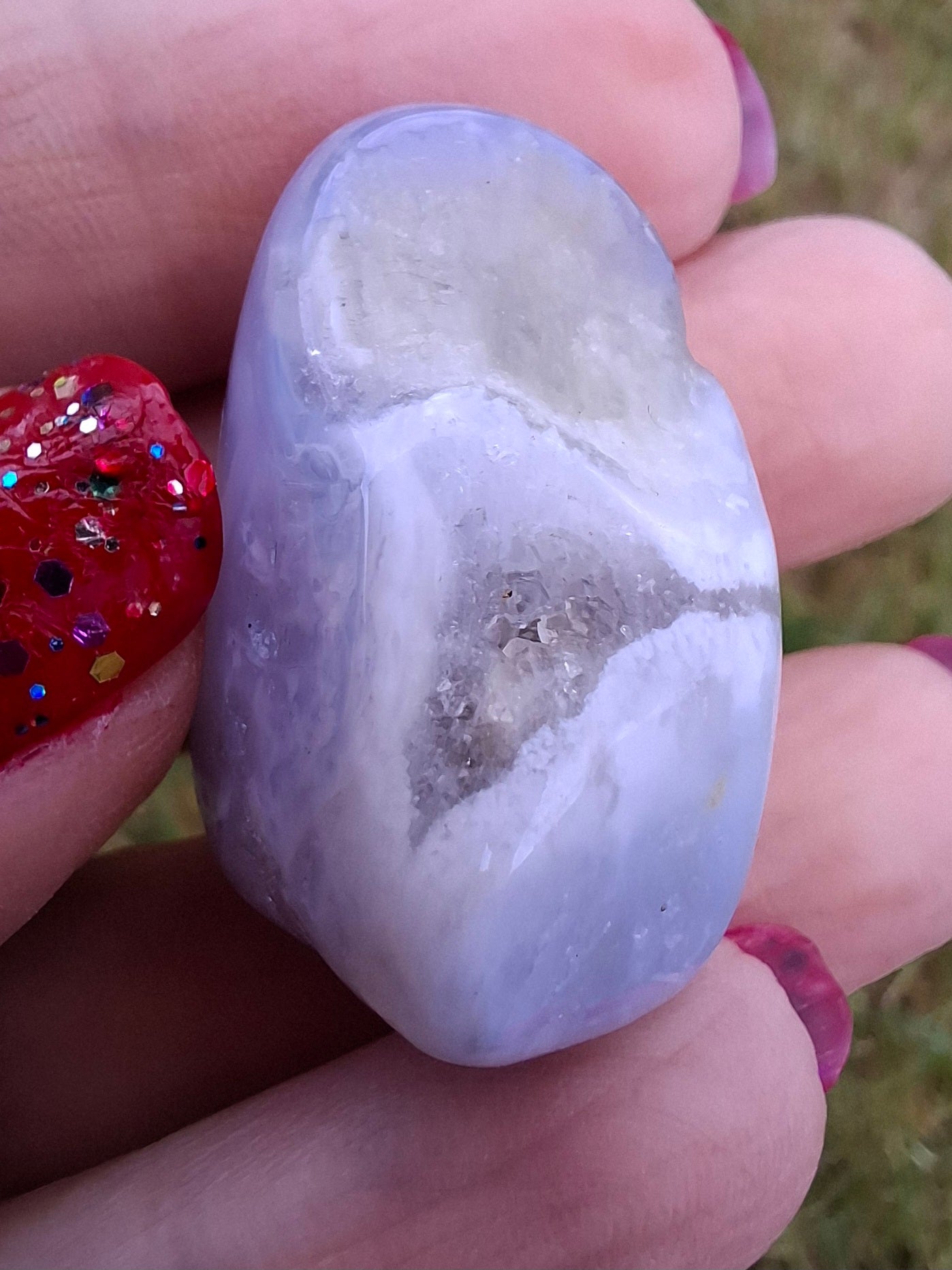 Blue Lace Agate, Tumble Stone, Crystal (Ref: T143)