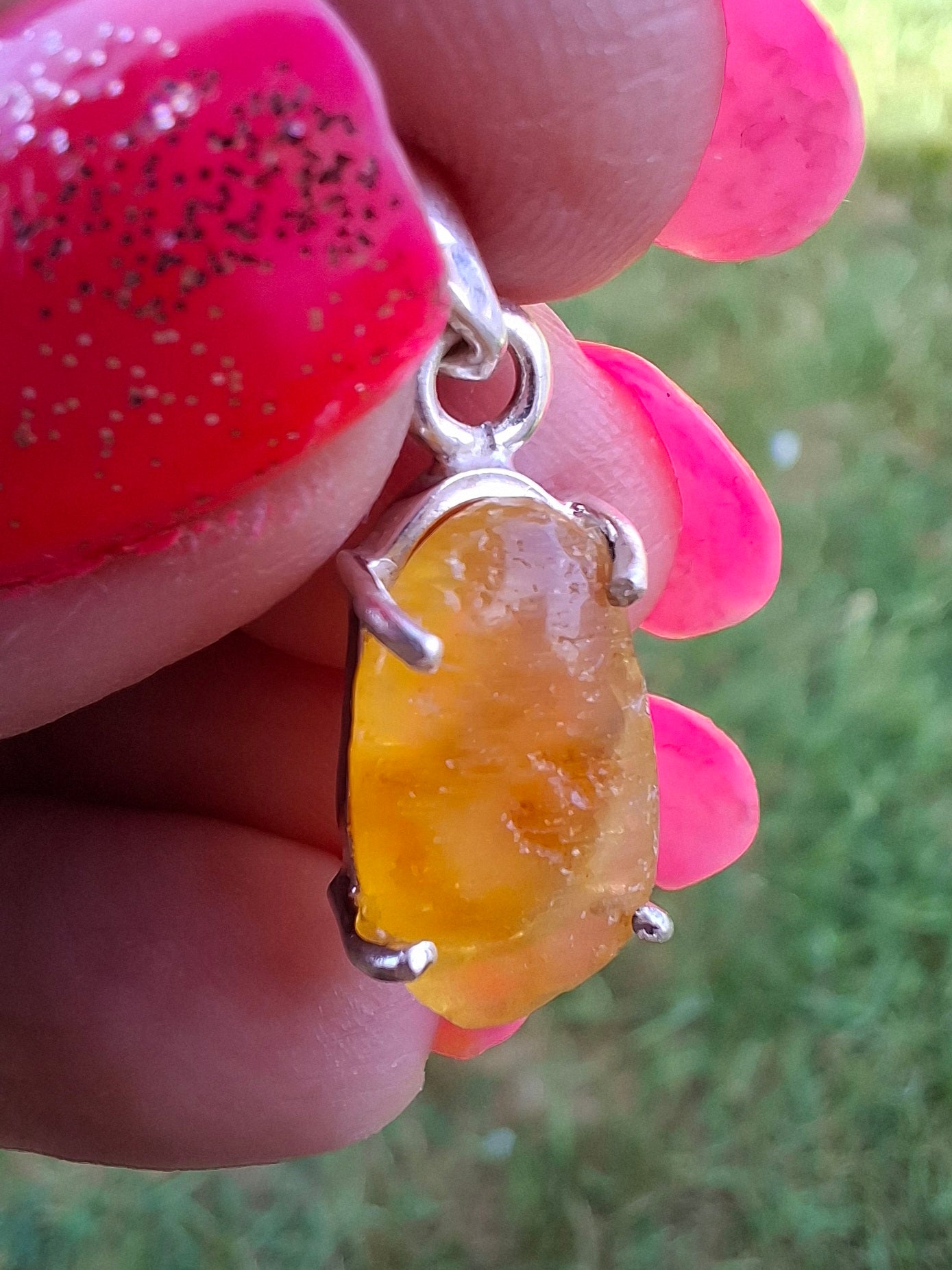 Baltic Amber Pendant, 925 Silver, Fossil (Ref: AP23)