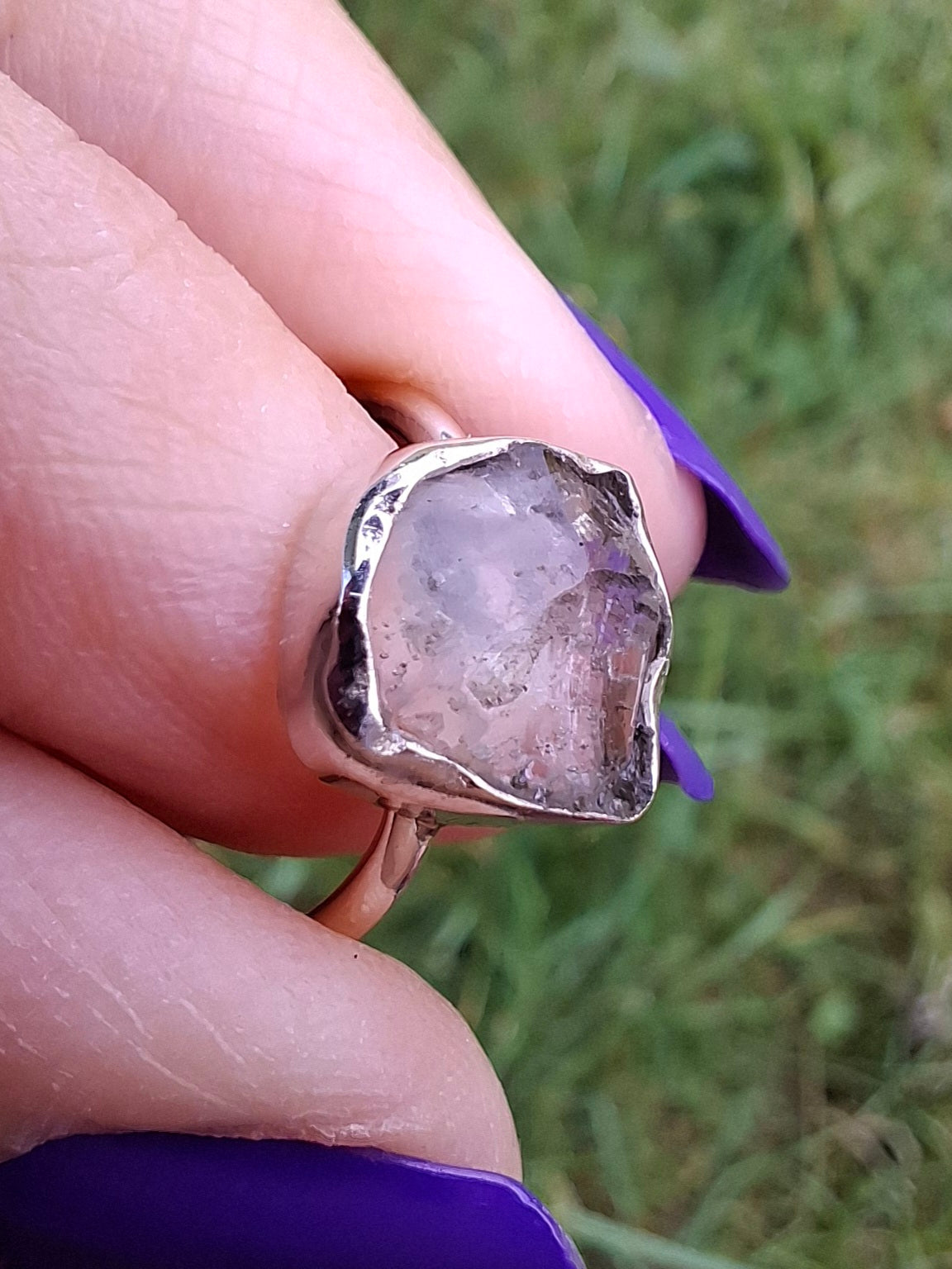 Libyan Desert Glass Ring, size large G/small H, 925 Silver, Tektite (Ref: LR5)