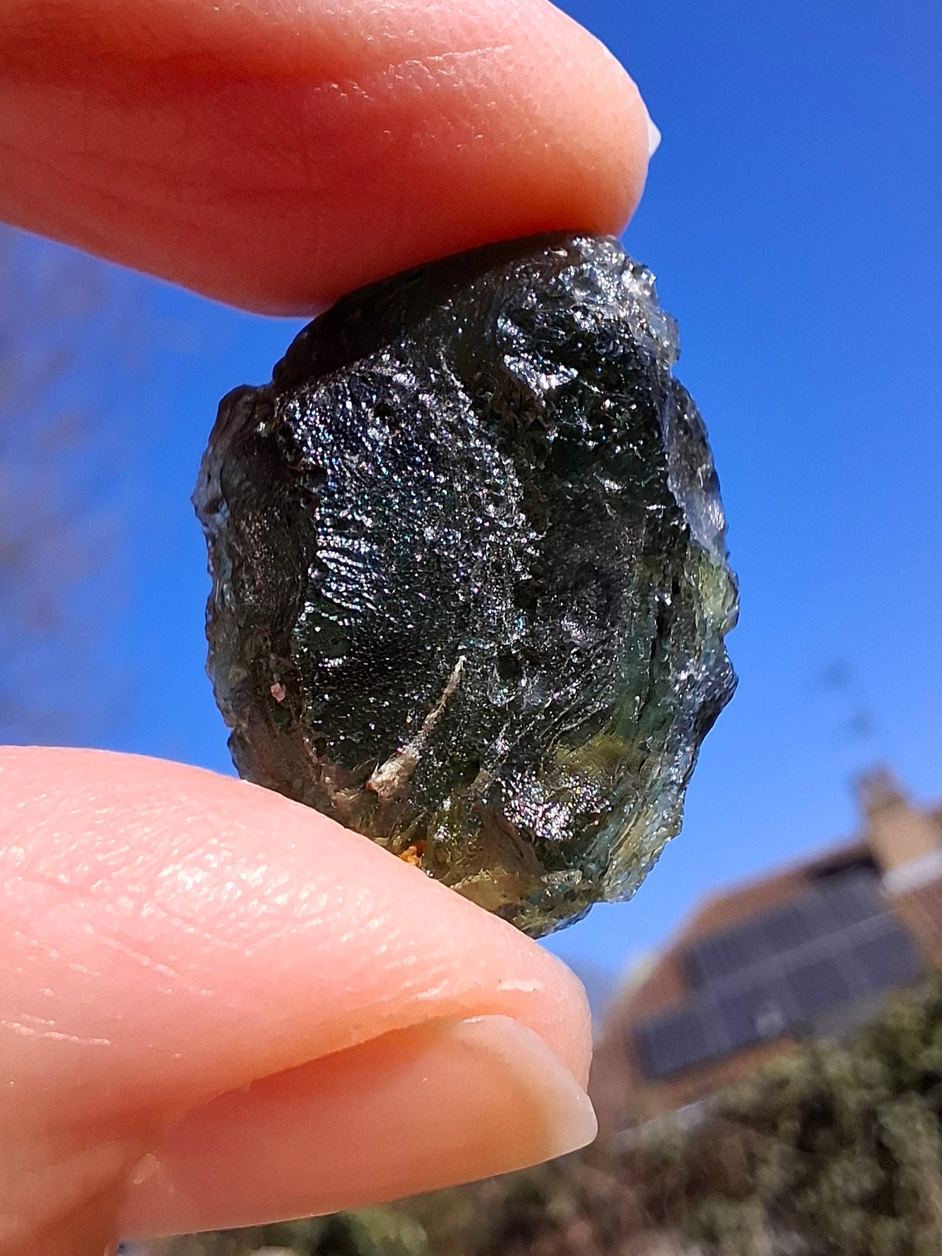 Moldavite Piece, NESMEN, 5.46g, Tektite (Ref: 1373)