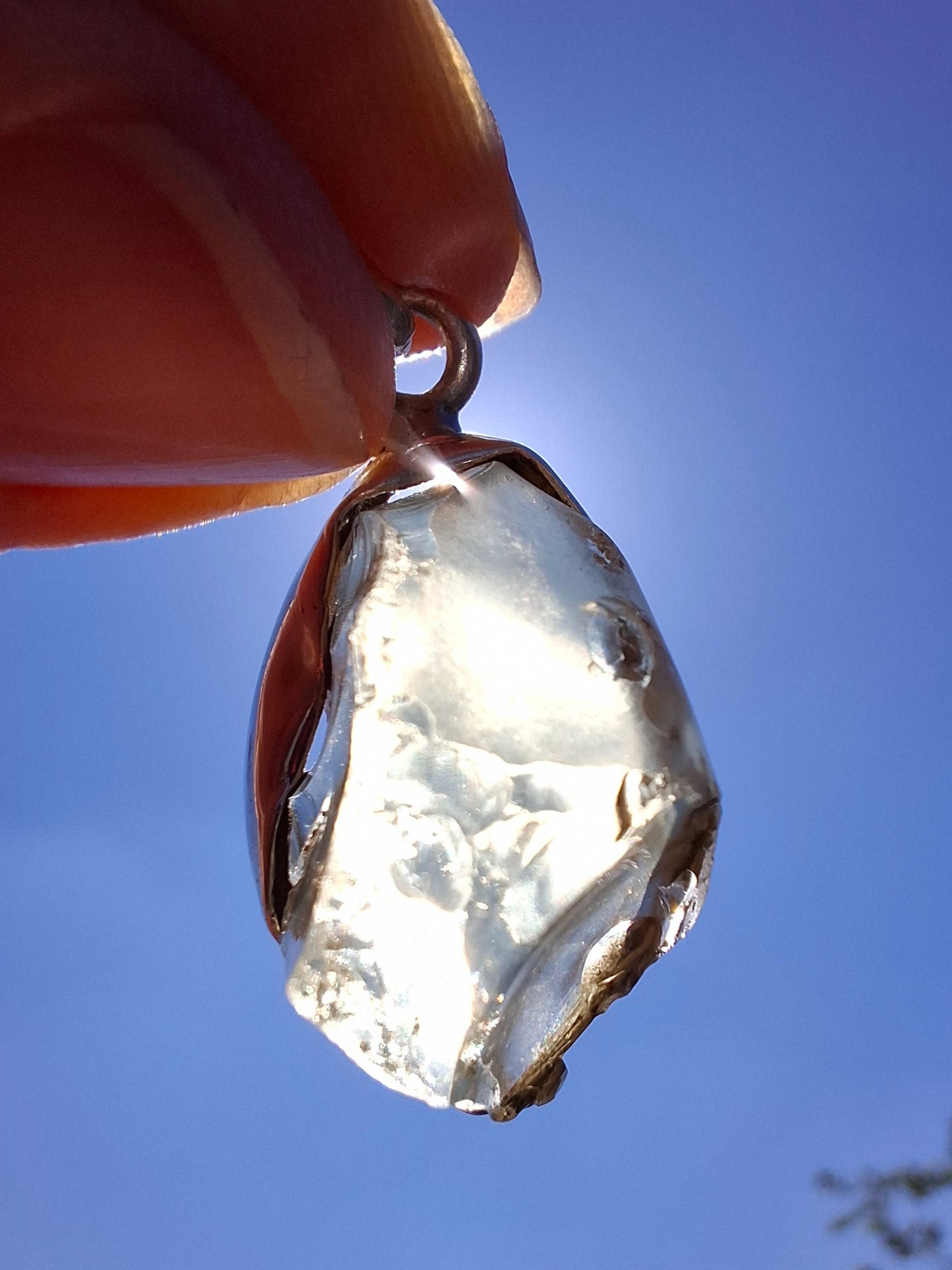 Libyan Desert Glass Pendant, 925 Silver, Tektite (Ref: LP112)