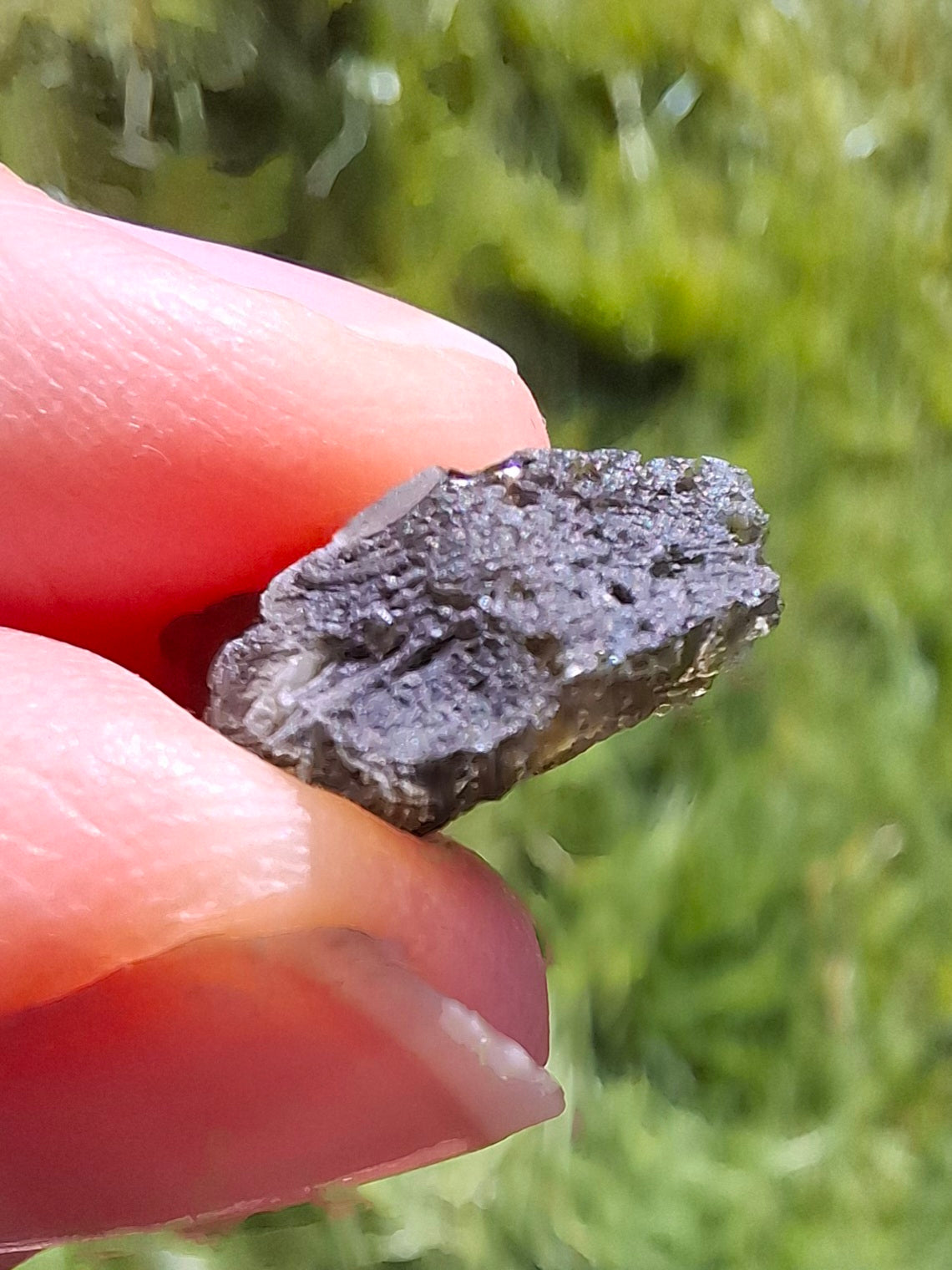 DRILLED Moldavite Piece, 0.92g, Tektite (Ref: D8)
