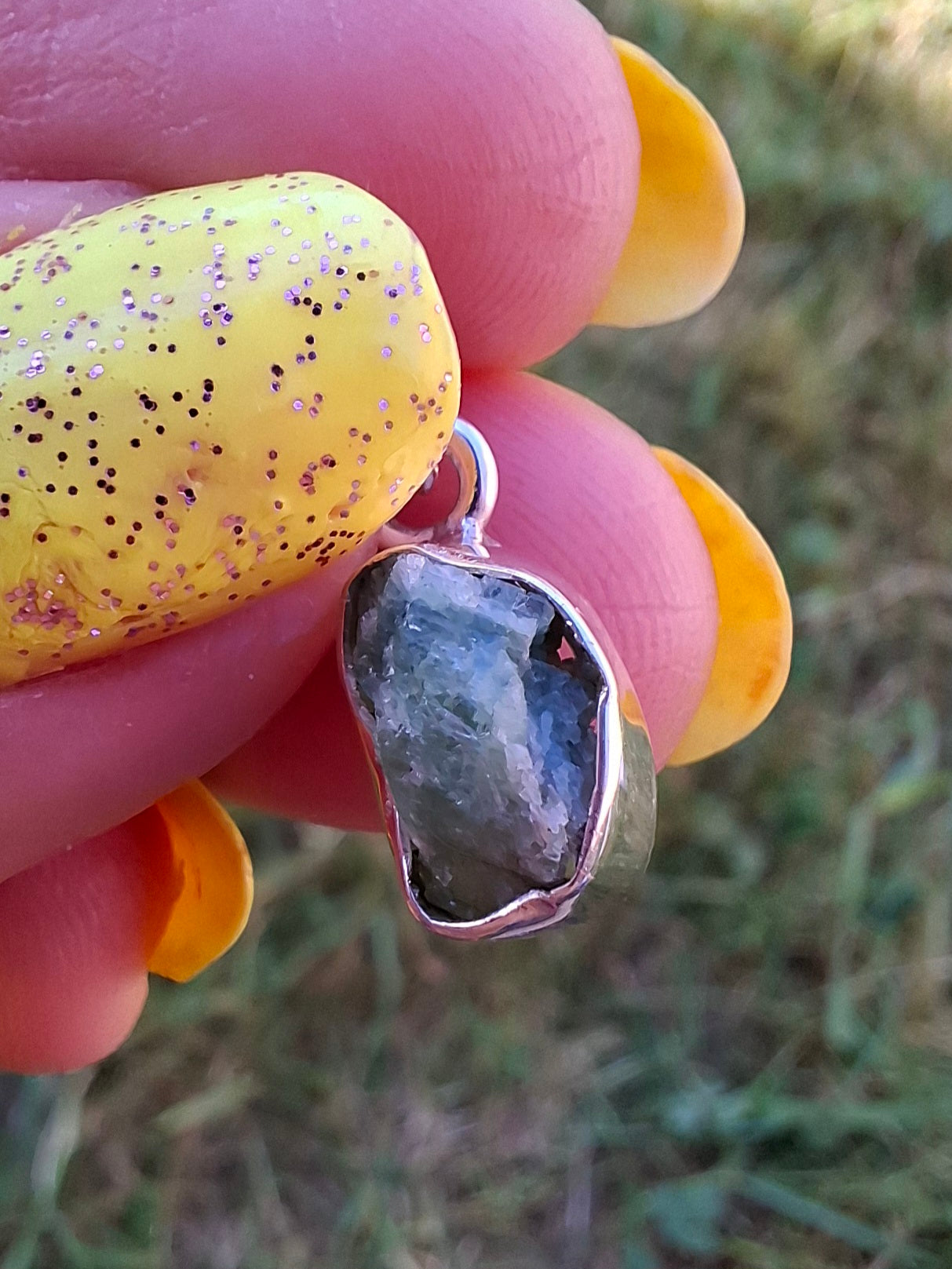 Green Tourmaline Pendant, 925 Silver, Crystal (Ref: GT14)