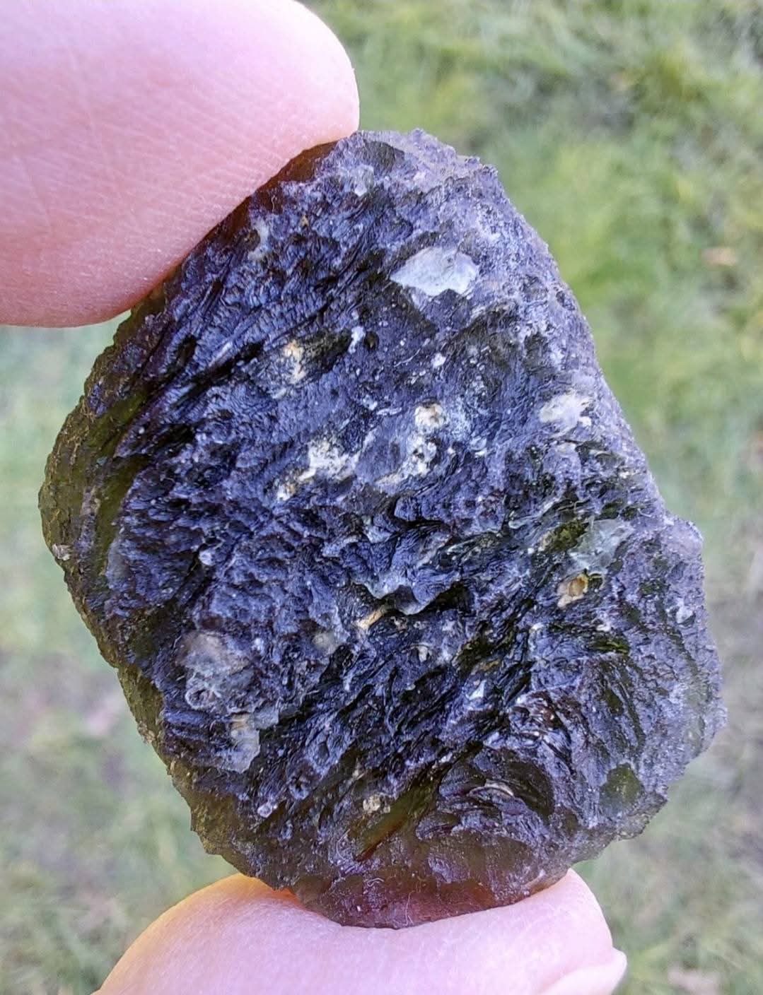 Moldavite Piece, CHLUM, 12.82g, Tektite (Ref: 1046)